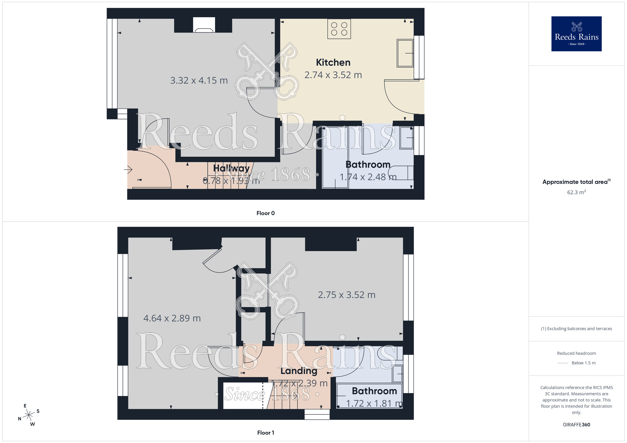 Floorplan of 2 bedroom Semi Detached House to rent, Broomhill Avenue, Knottingley, West Yorkshire, WF11