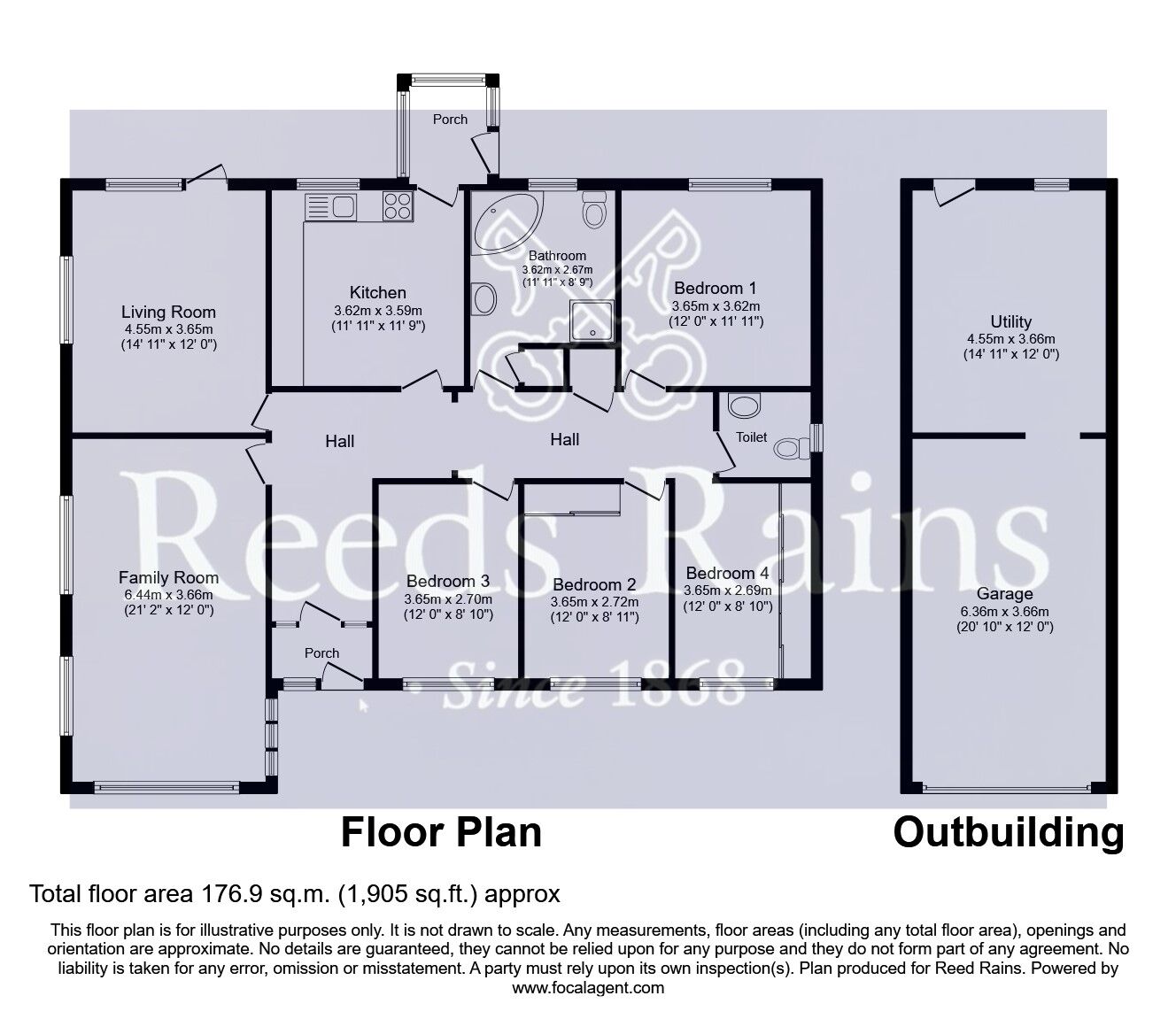 Floorplan of 4 bedroom Detached Bungalow for sale, Hill Fold, South Elmsall, West Yorkshire, WF9