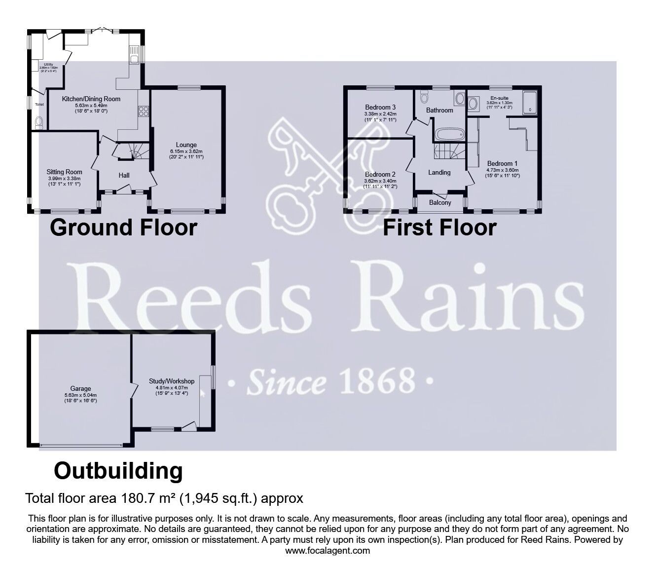 Floorplan of 3 bedroom Detached House for sale, Houndhill Lane, Purston Jaglin, West Yorkshire, WF7