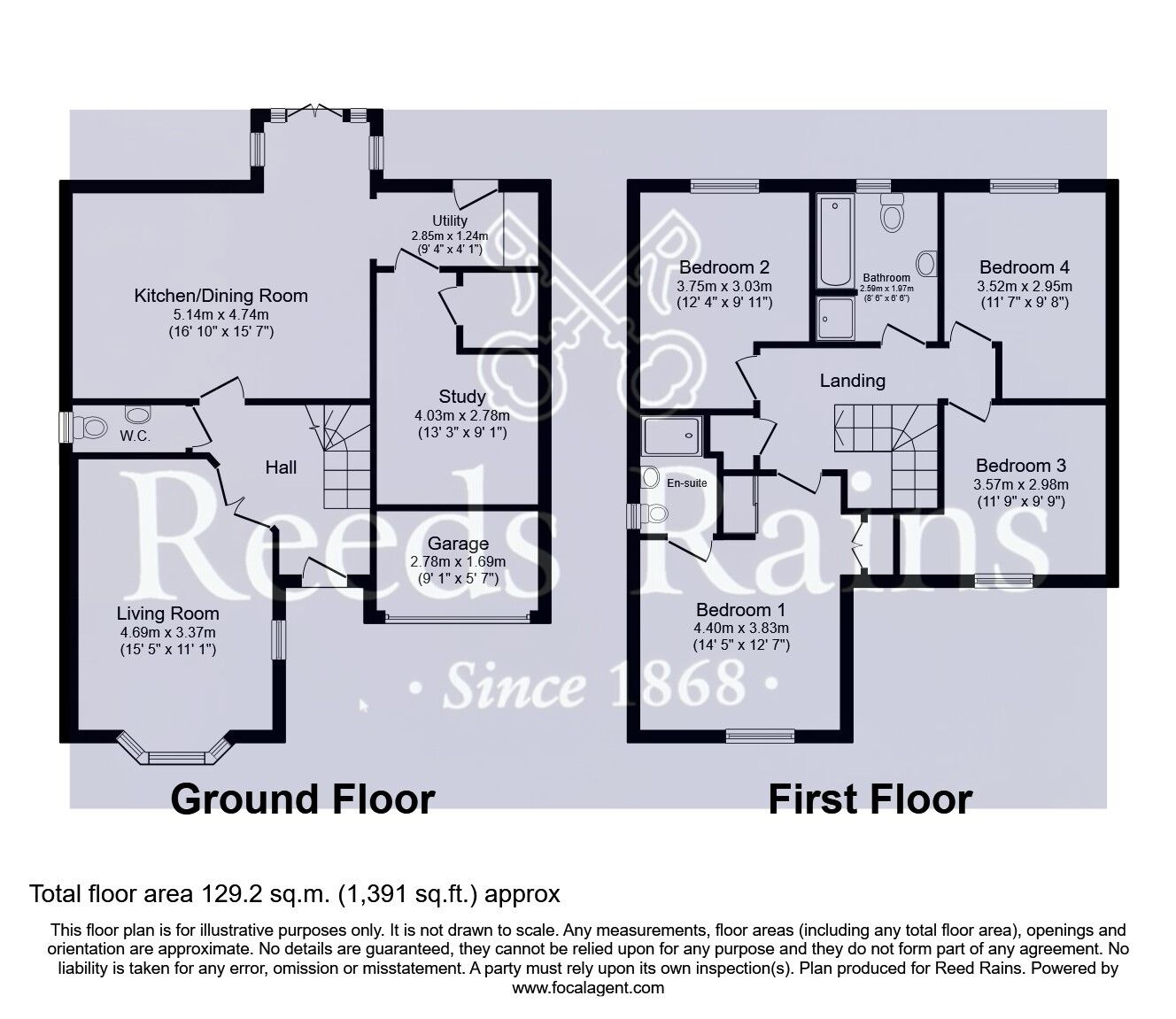 Floorplan of 4 bedroom Detached House for sale, Warren Close, Pontefract, West Yorkshire, WF8