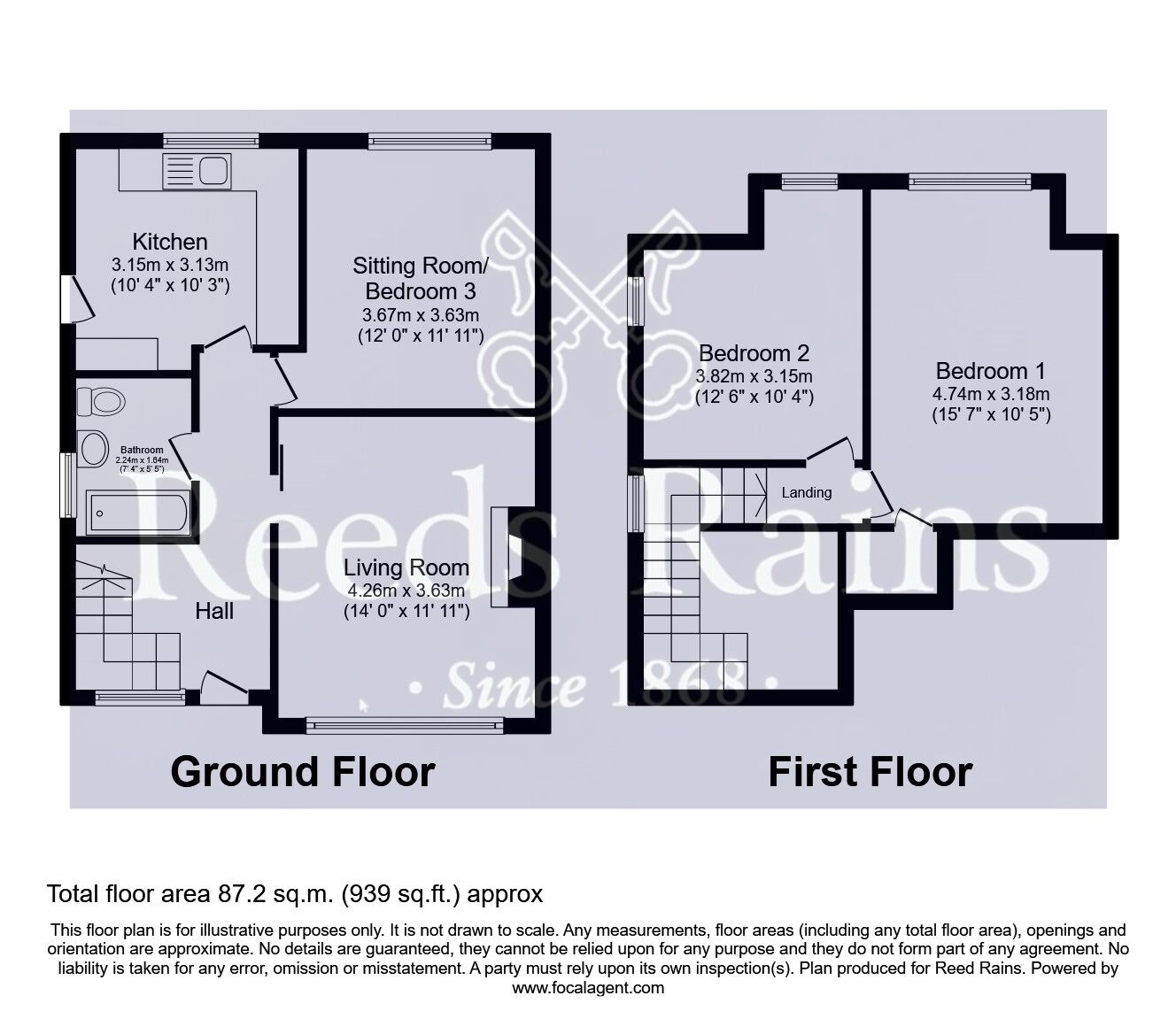 Floorplan of 2 bedroom Semi Detached Bungalow for sale, Everdale Mount, South Elmsall, West Yorkshire, WF9