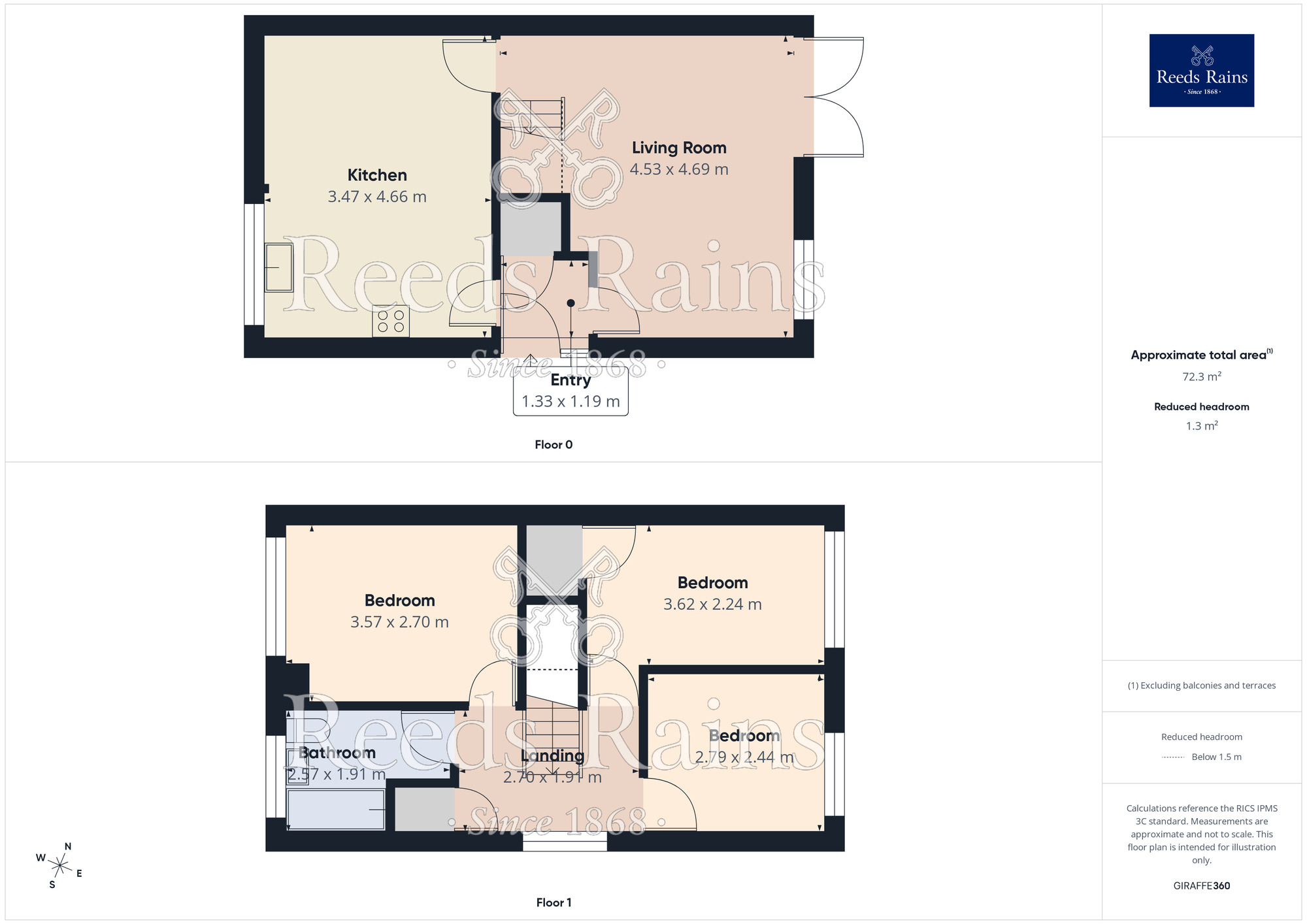 Floorplan of 3 bedroom Detached House for sale, Larks Hill, Pontefract, West Yorkshire, WF8