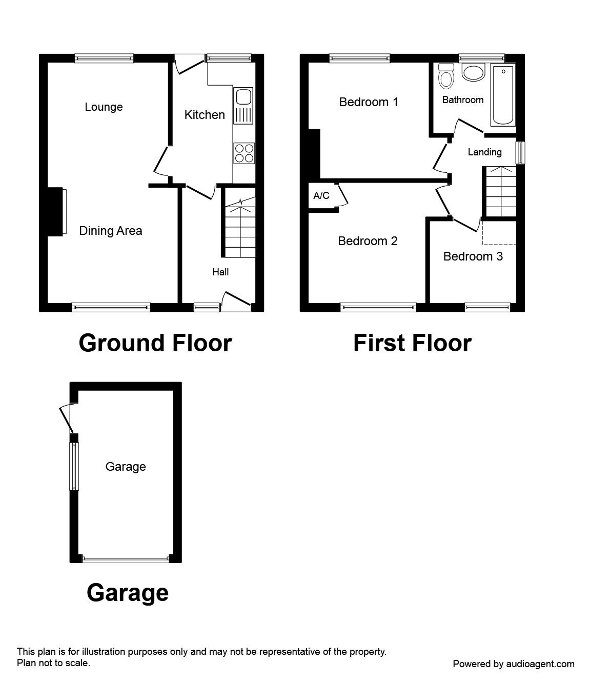Floorplan of 3 bedroom End Terrace House for sale, Westbourne Road, Pontefract, West Yorkshire, WF8