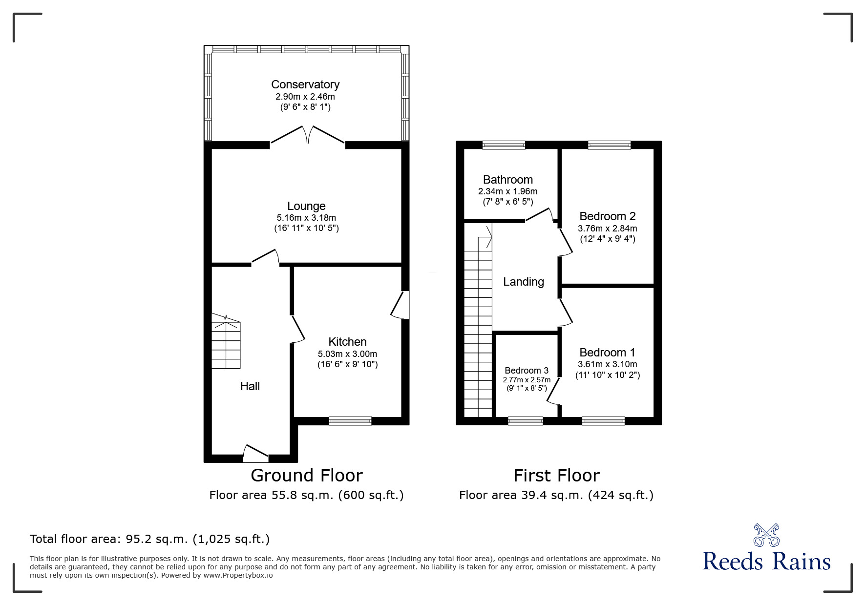 Floorplan of 3 bedroom Semi Detached House for sale, Carleton Glen, Pontefract, West Yorkshire, WF8