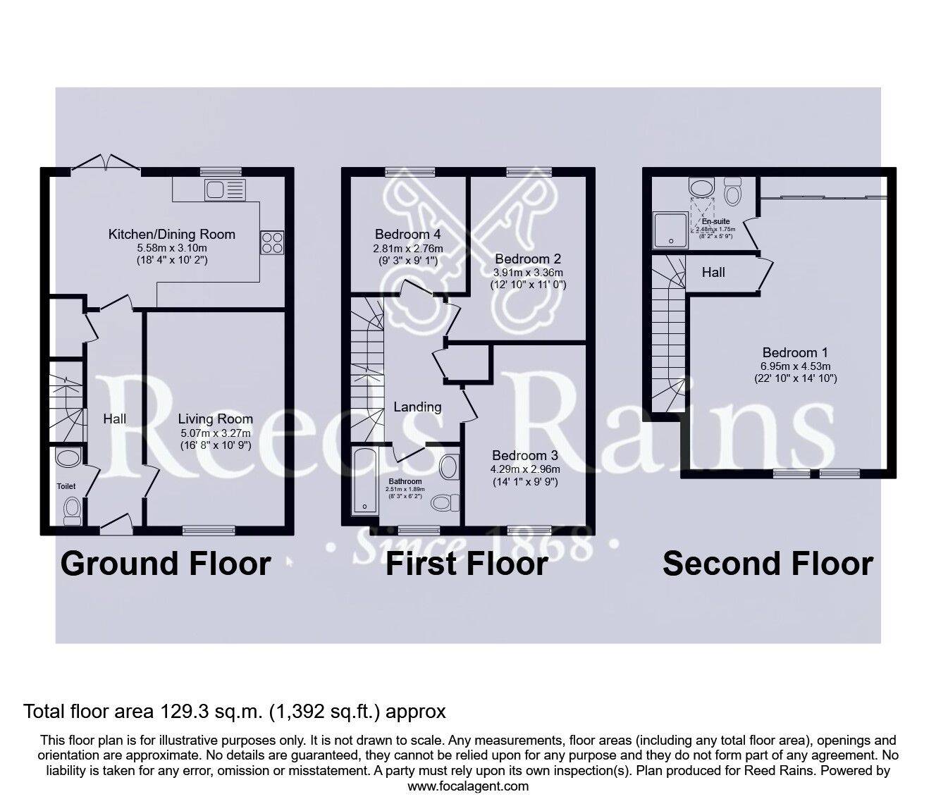 Floorplan of 4 bedroom Detached House for sale, Wellhams Road, Pontefract, West Yorkshire, WF8
