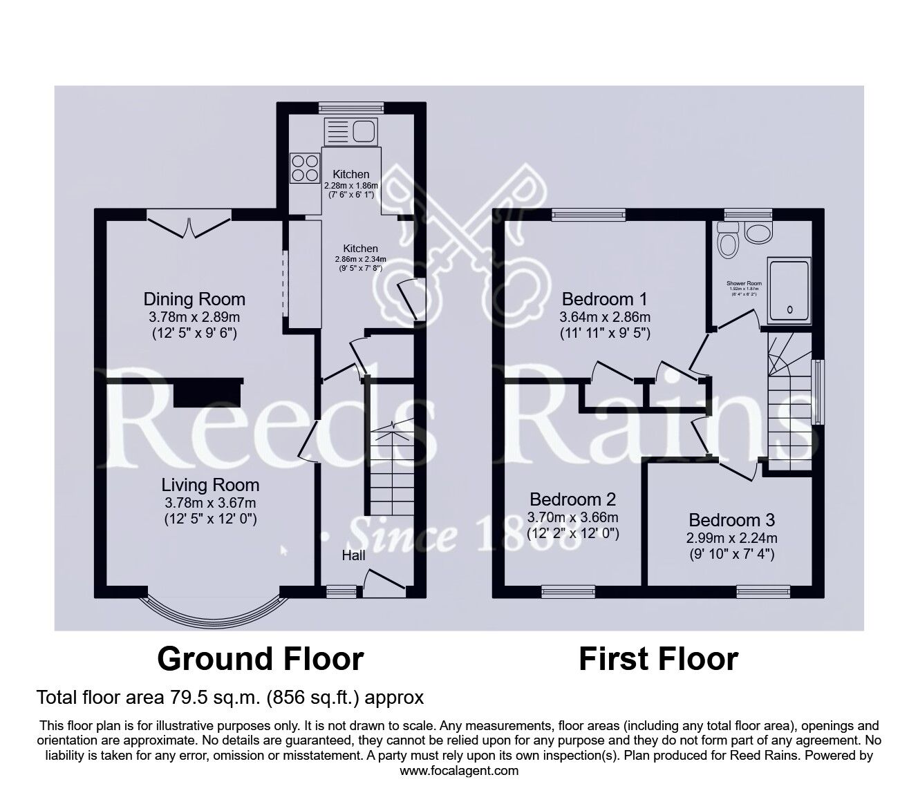 Floorplan of 3 bedroom Detached House for sale, Avon Walk, Featherstone, West Yorkshire, WF7