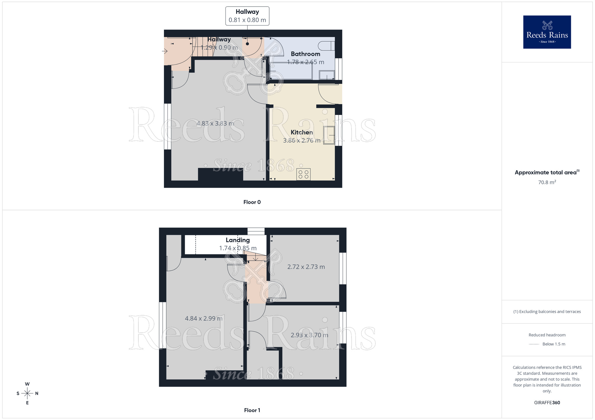 Floorplan of 3 bedroom End Terrace House for sale, Newstead Grove, Fitzwilliam, West Yorkshire, WF9