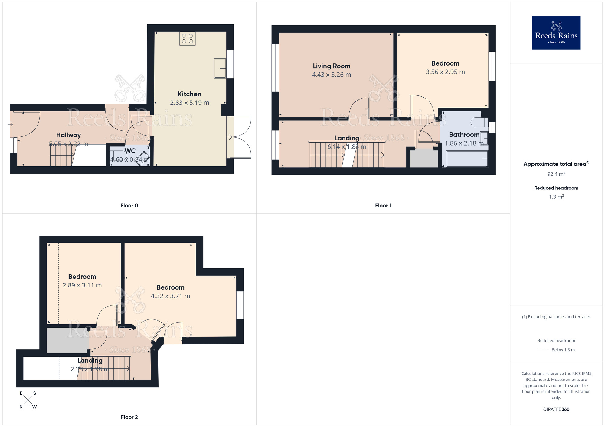 Floorplan of 3 bedroom End Terrace House for sale, Garrison Court, Pontefract, West Yorkshire, WF8