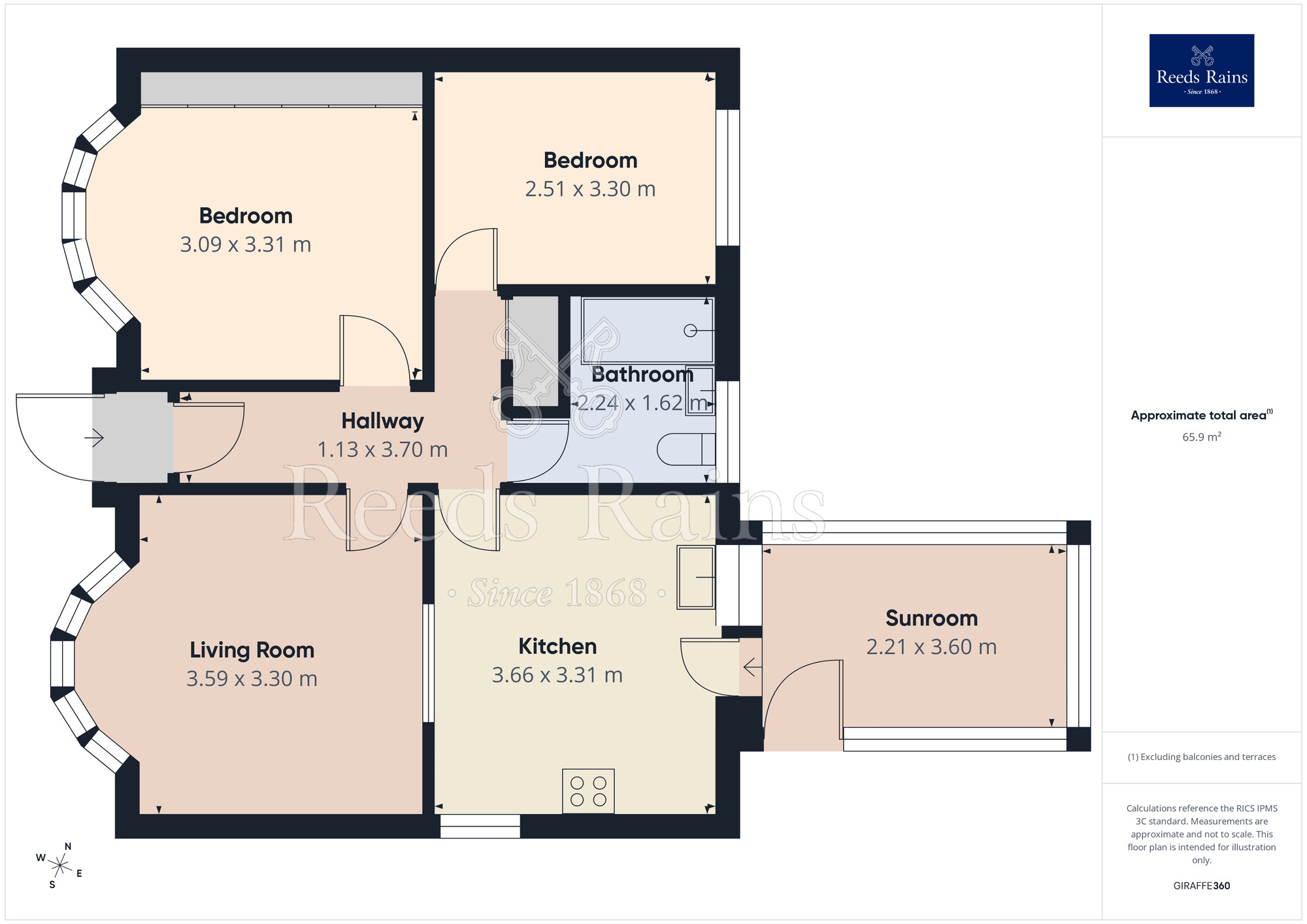 Floorplan of 2 bedroom Detached Bungalow for sale, Churchbalk Lane, Pontefract, West Yorkshire, WF8