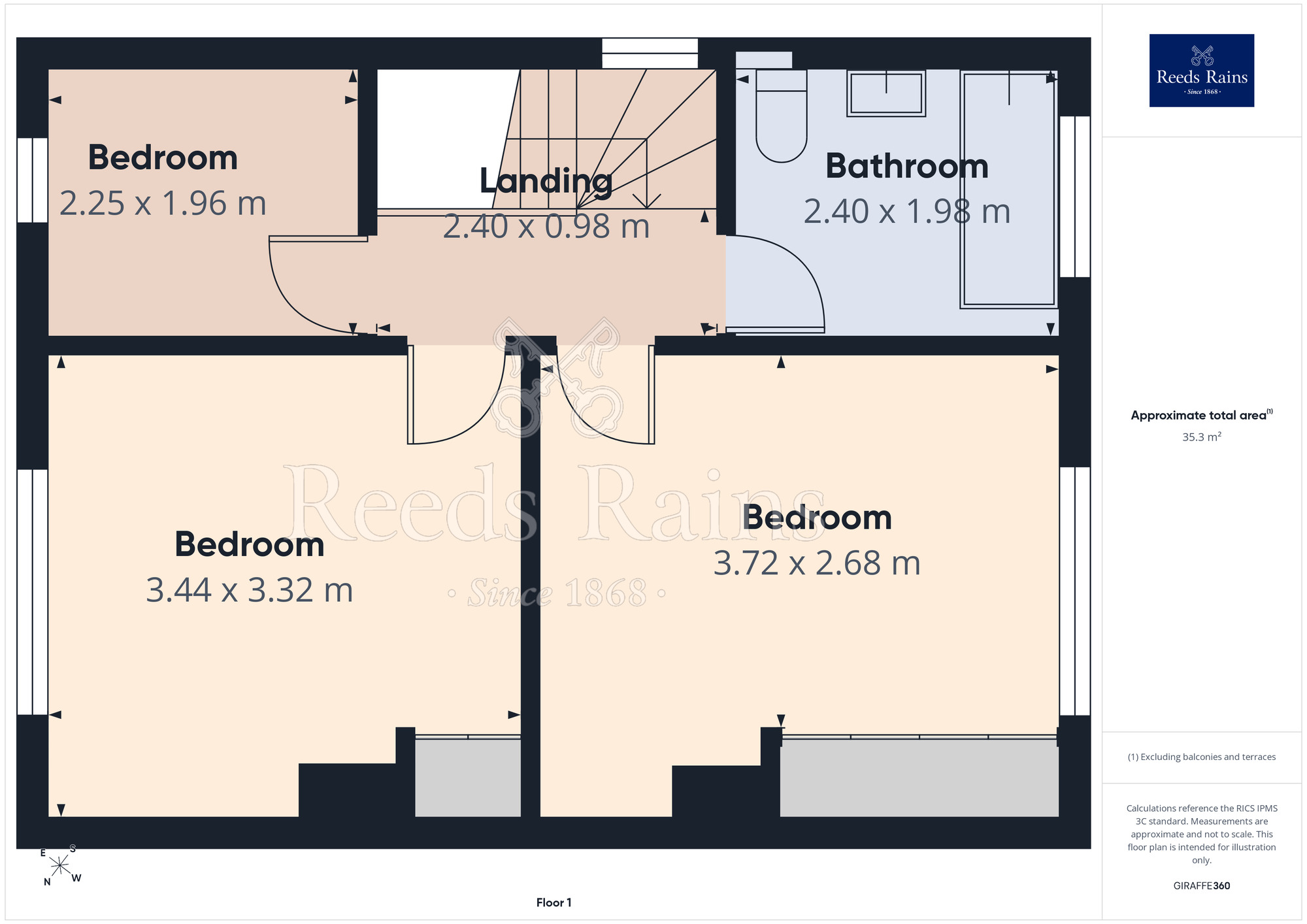 Floorplan of 3 bedroom Semi Detached House for sale, Portland Avenue, Pontefract, West Yorkshire, WF8
