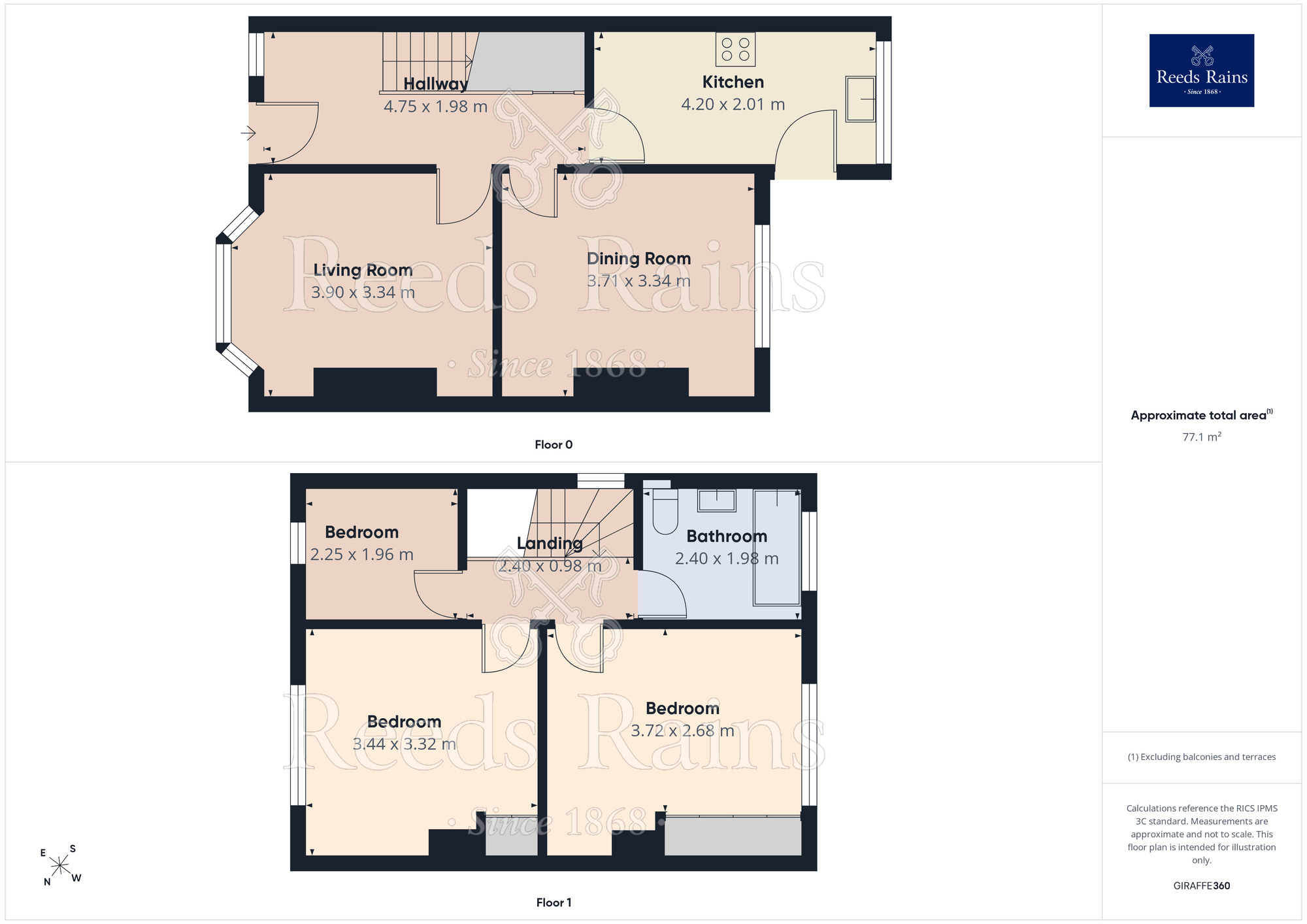Floorplan of 3 bedroom Semi Detached House for sale, Portland Avenue, Pontefract, West Yorkshire, WF8