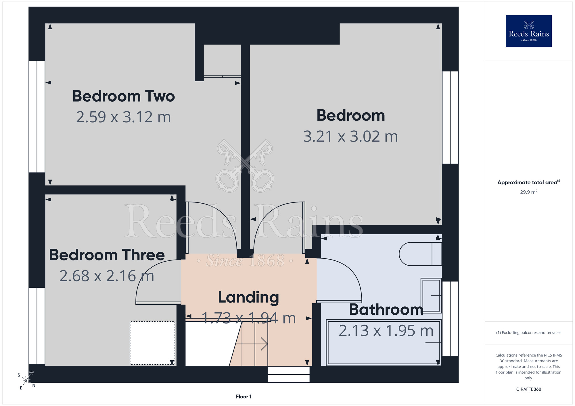 Floorplan of 3 bedroom End Terrace House for sale, Westbourne Crescent, Pontefract, West Yorkshire, WF8