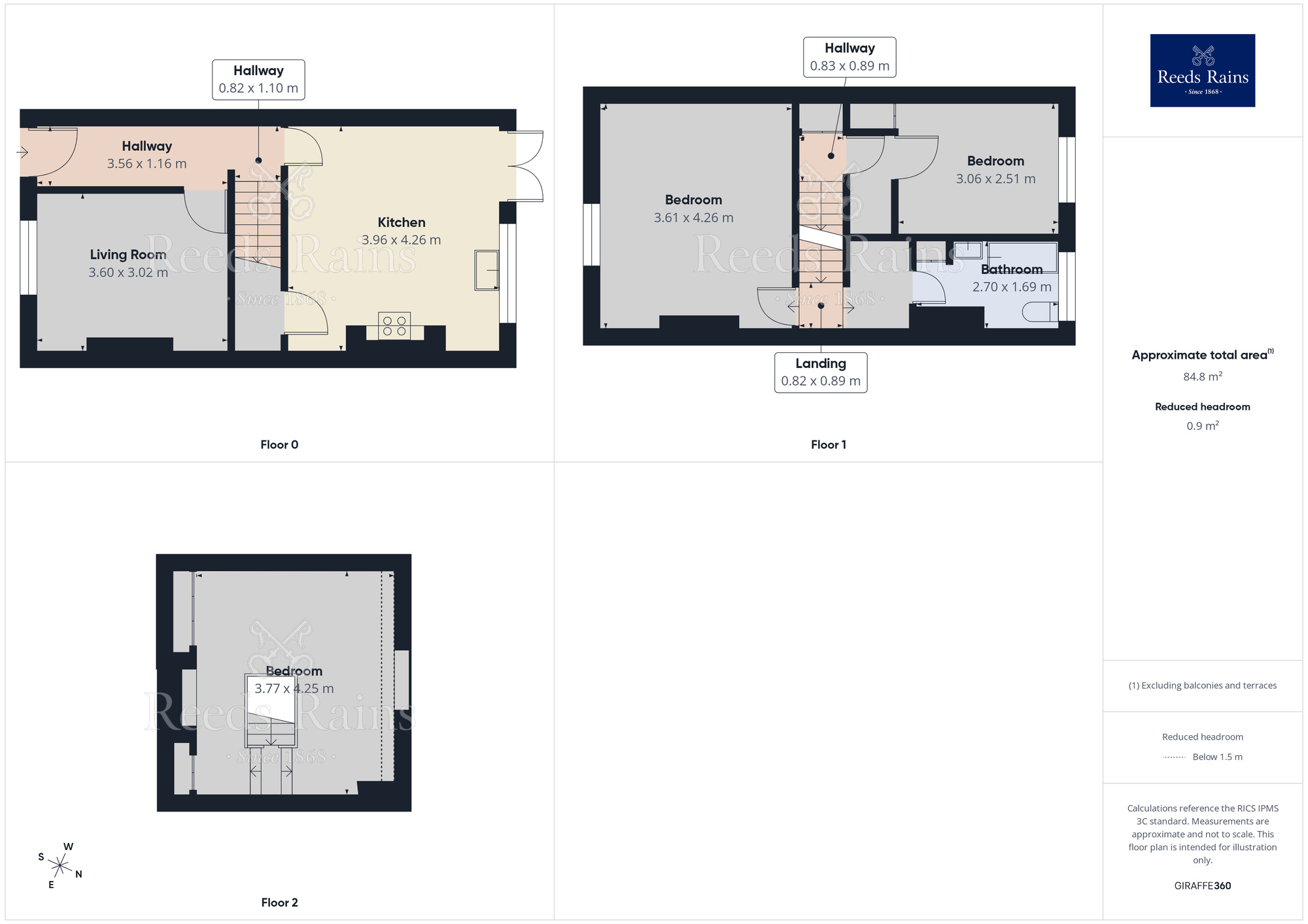 Floorplan of 3 bedroom Mid Terrace House for sale, Green Lane, Featherstone, West Yorkshire, WF7
