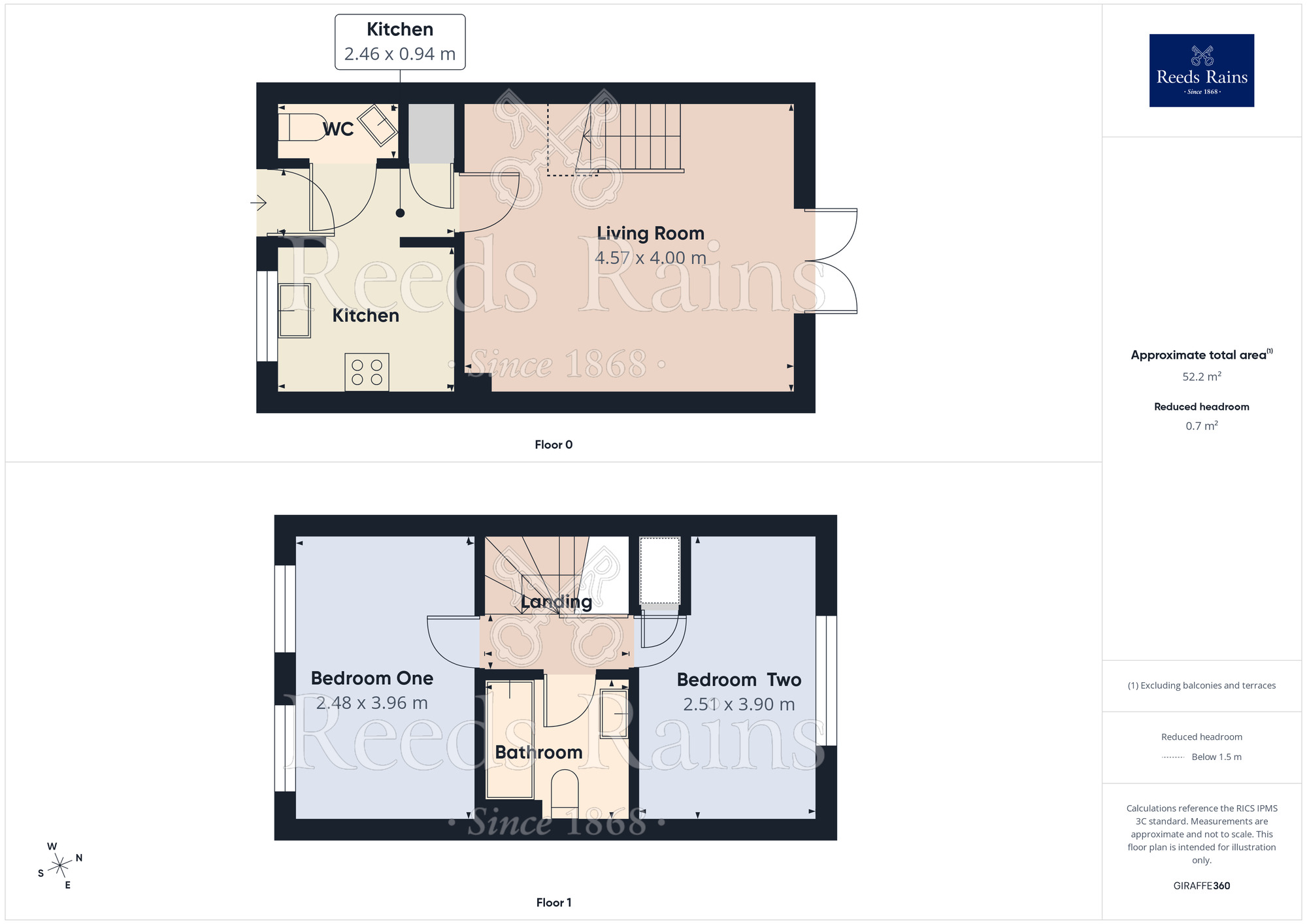 Floorplan of 2 bedroom Mid Terrace House to rent, Rother Garth, South Elmsall, West Yorkshire, WF9