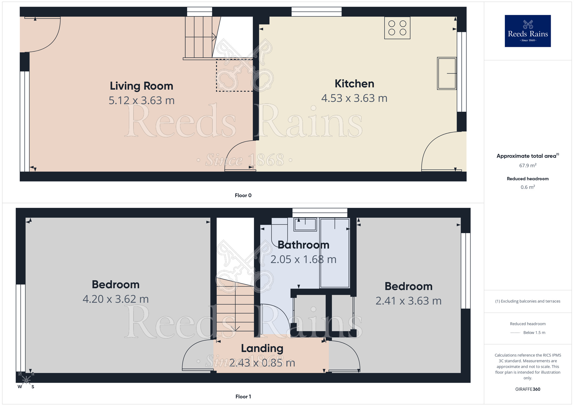 Floorplan of 2 bedroom End Terrace House for sale, Arncliffe Drive, Knottingley, West Yorkshire, WF11