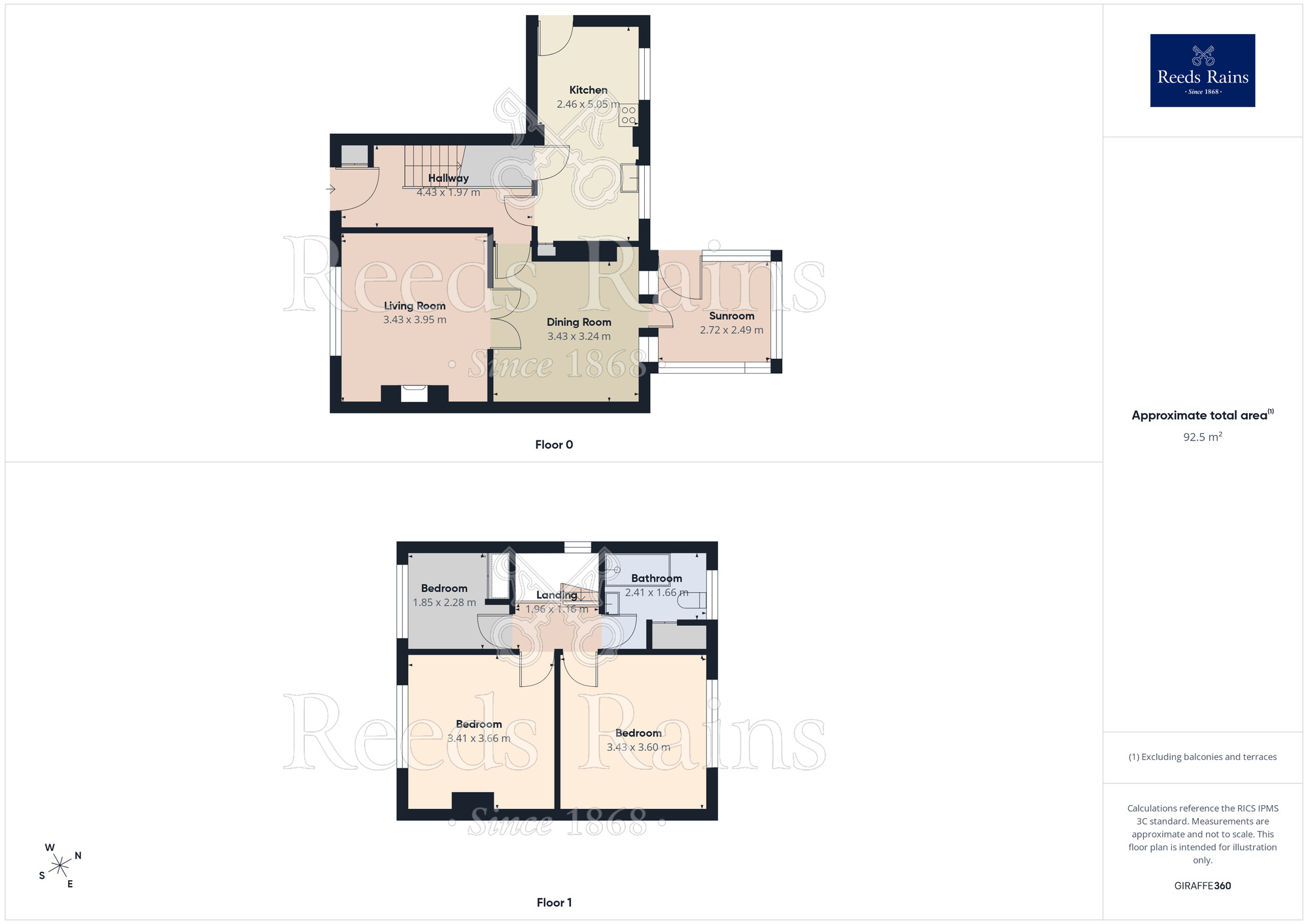 Floorplan of 3 bedroom Semi Detached House for sale, Bedford Close, Featherstone, West Yorkshire, WF7