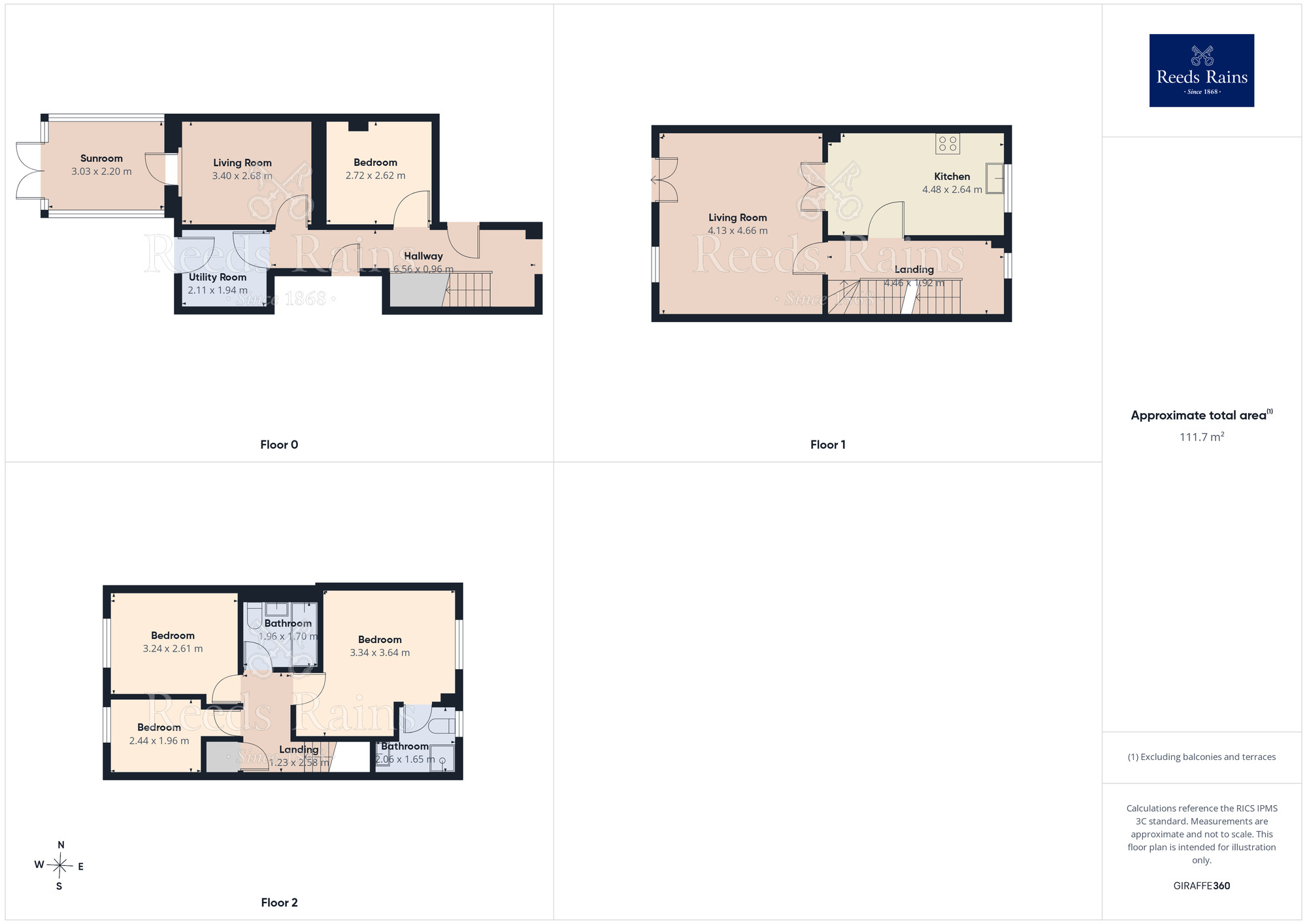 Floorplan of 4 bedroom Mid Terrace House to rent, Bailey Close, Pontefract, West Yorkshire, WF8