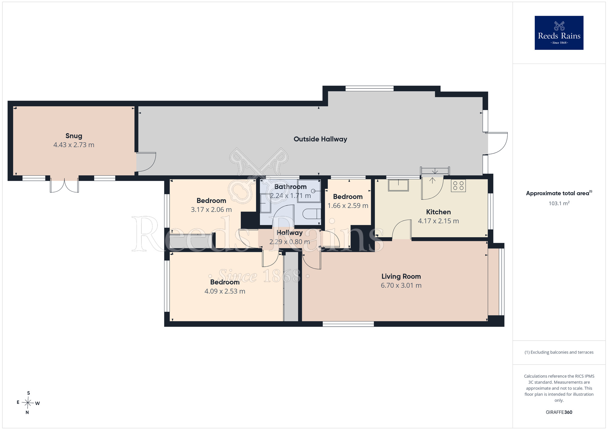 Floorplan of 3 bedroom Detached Bungalow to rent, Downland Crescent, Knottingley, West Yorkshire, WF11