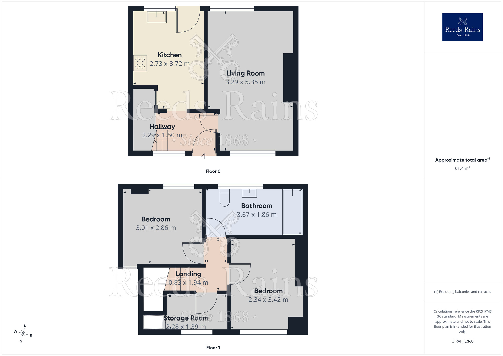 Floorplan of 2 bedroom Mid Terrace House for sale, Smeaton Road, Upton, West Yorkshire, WF9