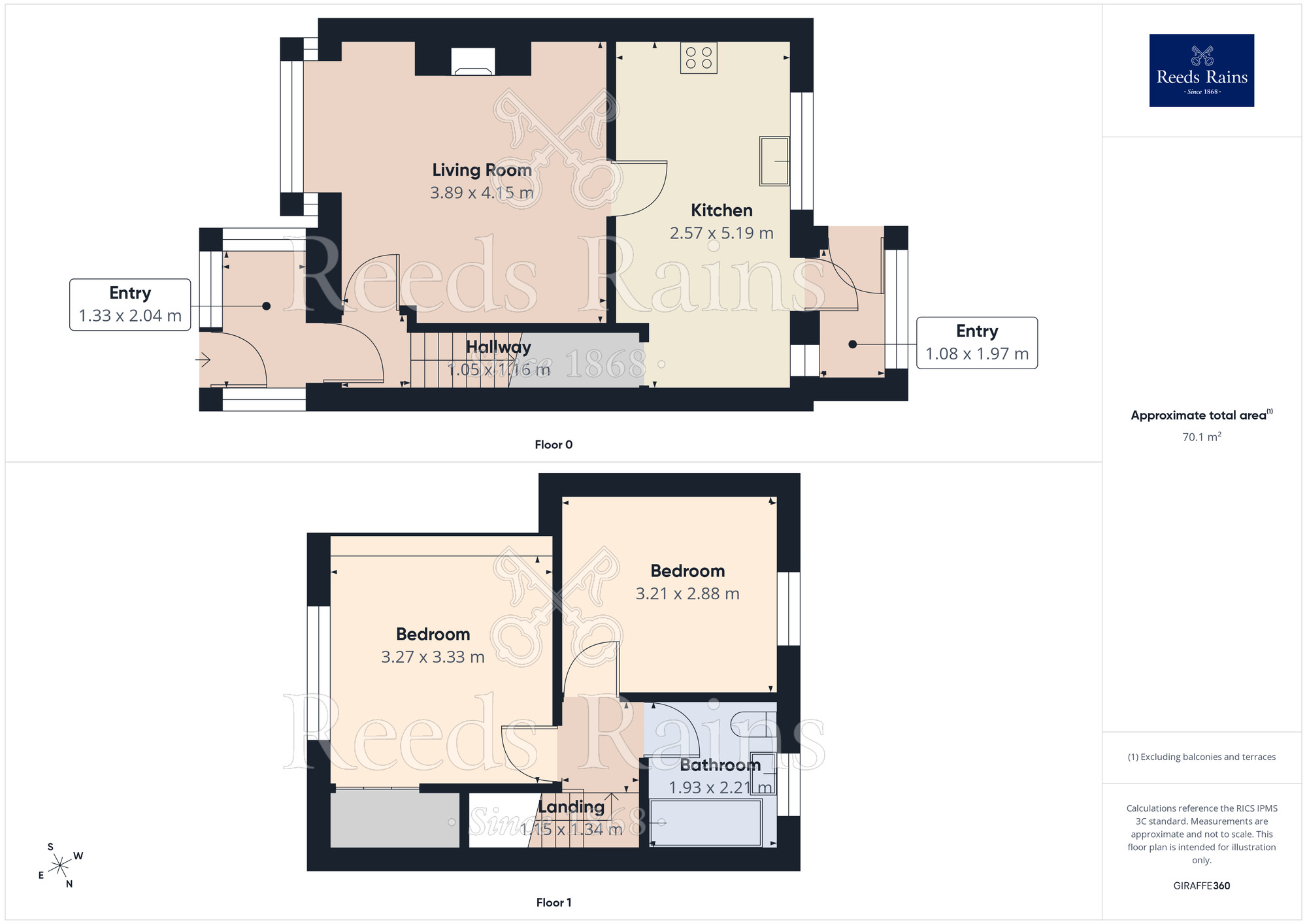 Floorplan of 2 bedroom Mid Terrace House for sale, Melbourne Villas, Hemsworth, West Yorkshire, WF9