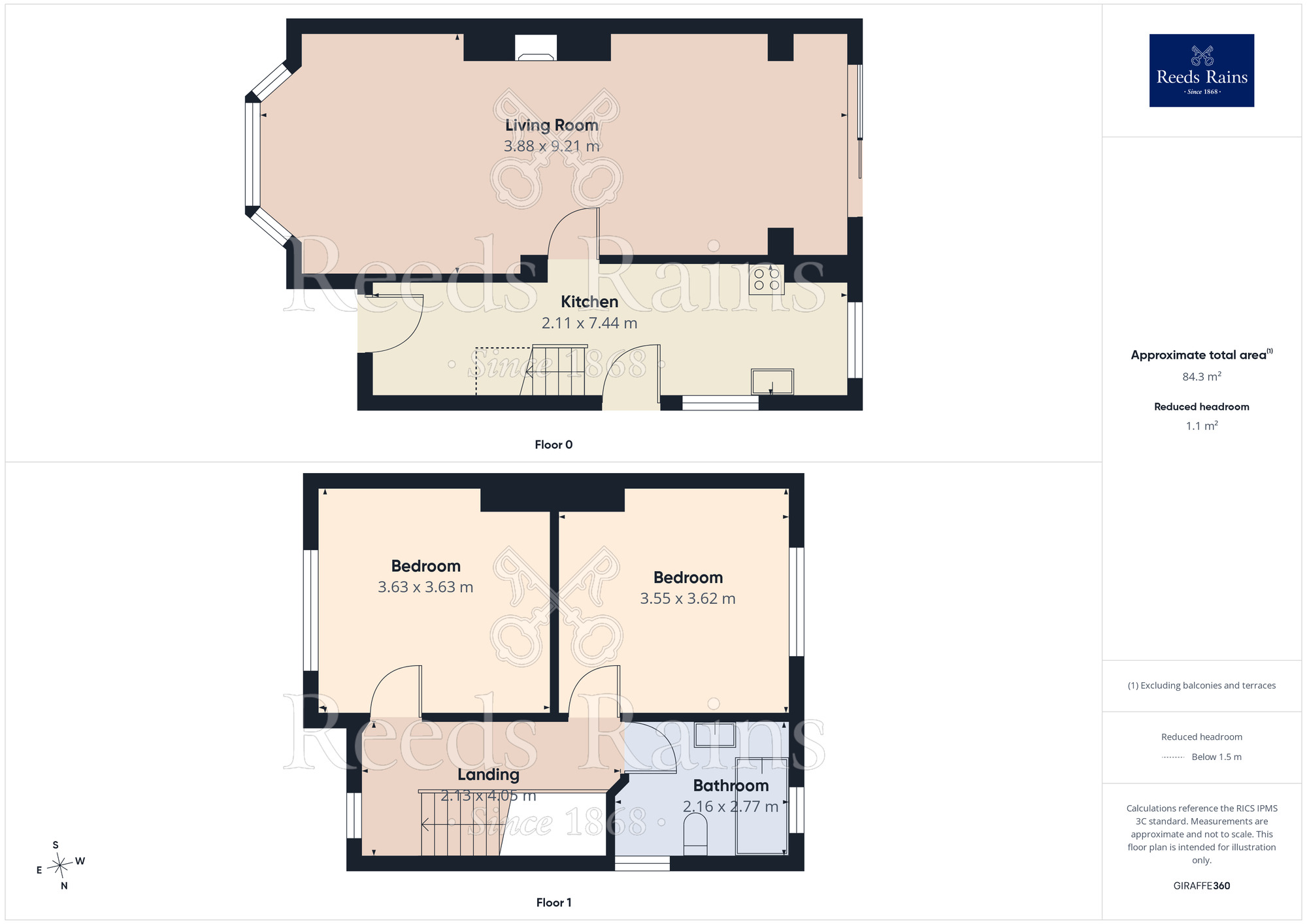 Floorplan of 2 bedroom Semi Detached House for sale, Carleton Crest, Pontefract, West Yorkshire, WF8