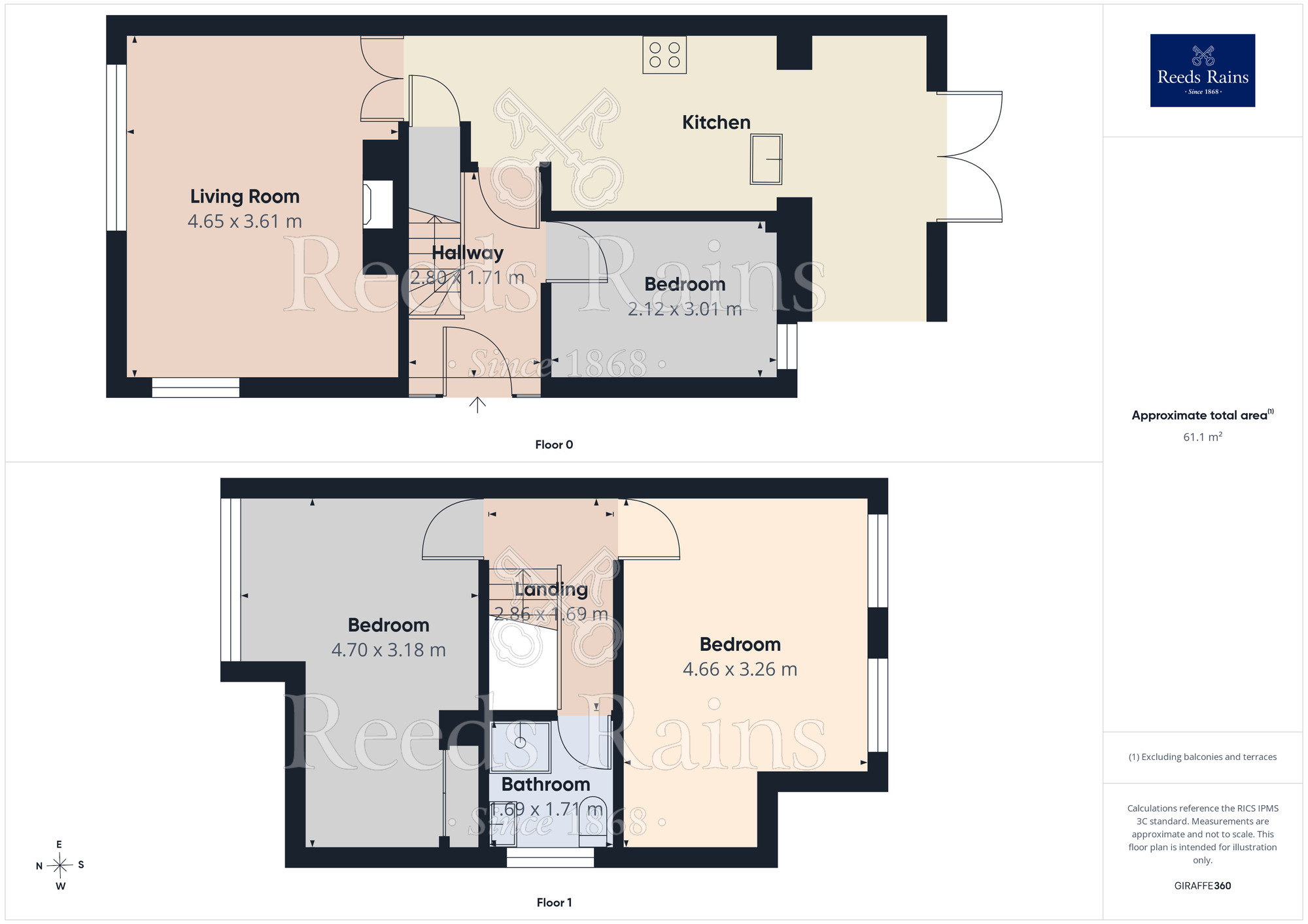 Floorplan of 3 bedroom Semi Detached House for sale, Vale Terrace, Knottingley, West Yorkshire, WF11