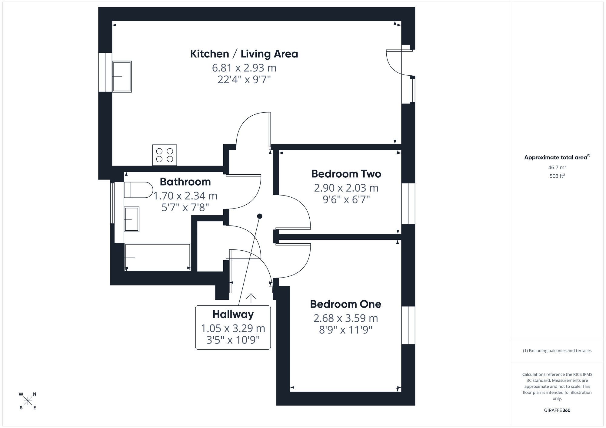 Floorplan of 2 bedroom Flat to rent, Gateway Terrace, Portishead, Bristol, BS20