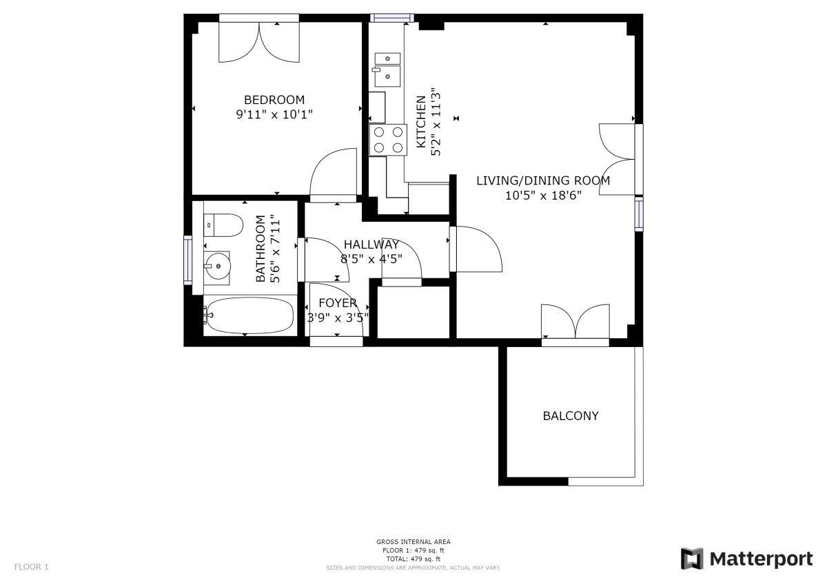 Floorplan of 1 bedroom  Flat to rent, Mizzen Court, Portishead, Bristol, BS20