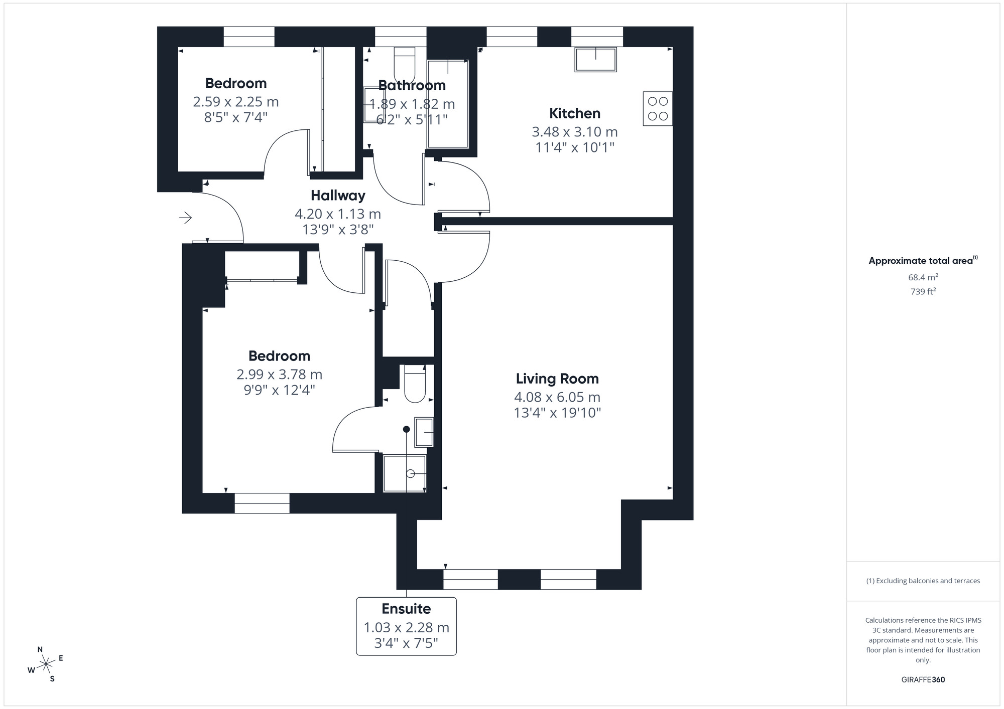 Floorplan of 2 bedroom Flat to rent, Perrett Way Ham Green, Pill, Bristol, BS20