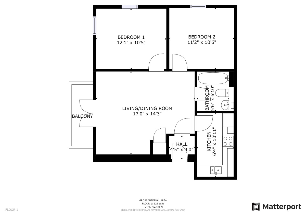 Floorplan of 2 bedroom  Flat to rent, Monmouth Road, Pill, Somerset, BS20