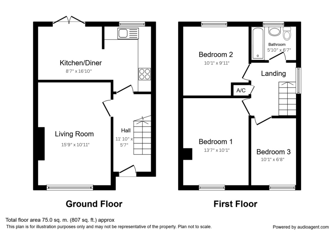 Floorplan of 3 bedroom Semi Detached House to rent, Leeside, Portishead, Bristol, BS20