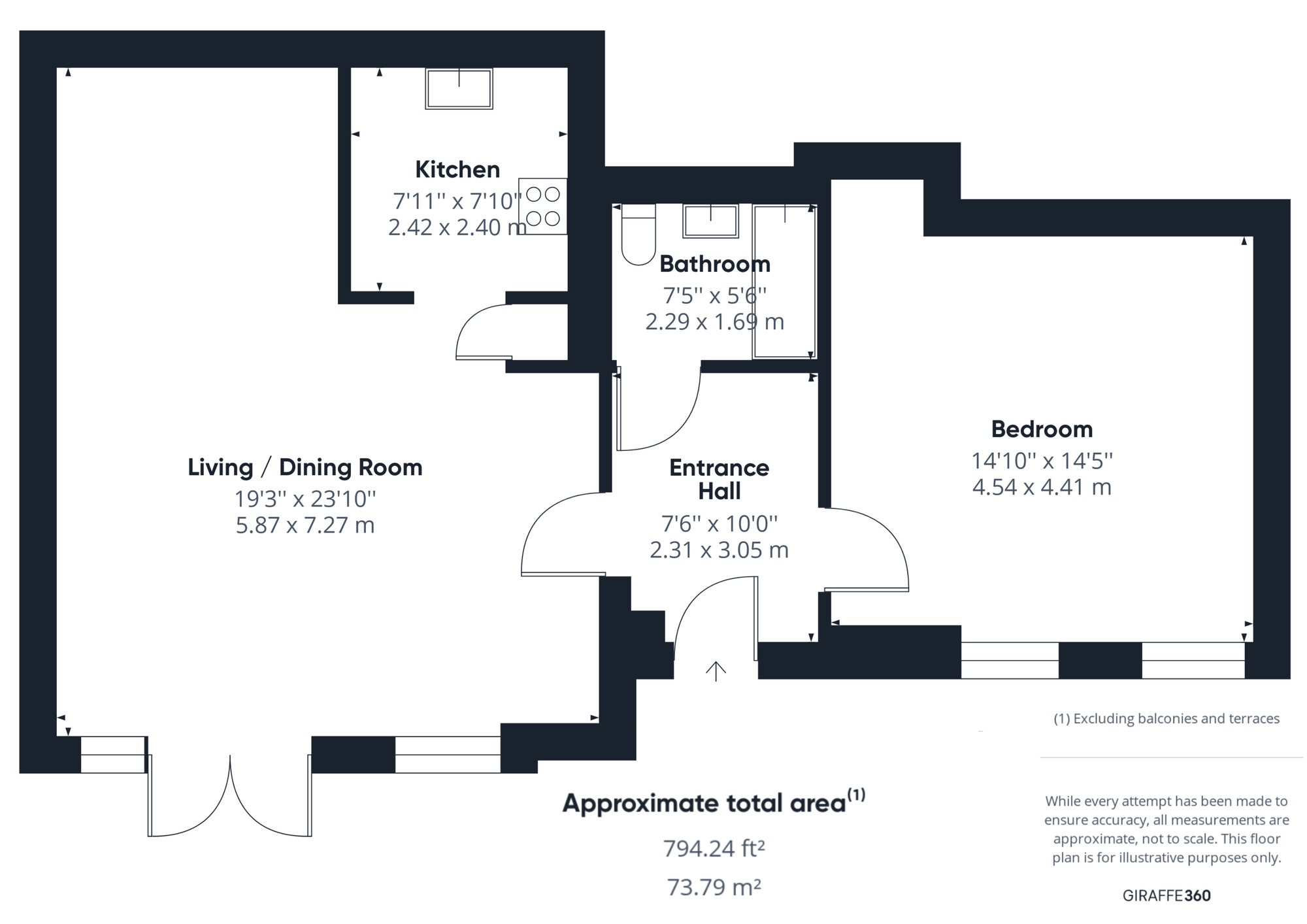 Floorplan of 1 bedroom  Flat for sale, Merchant Square, Portishead, Bristol, BS20