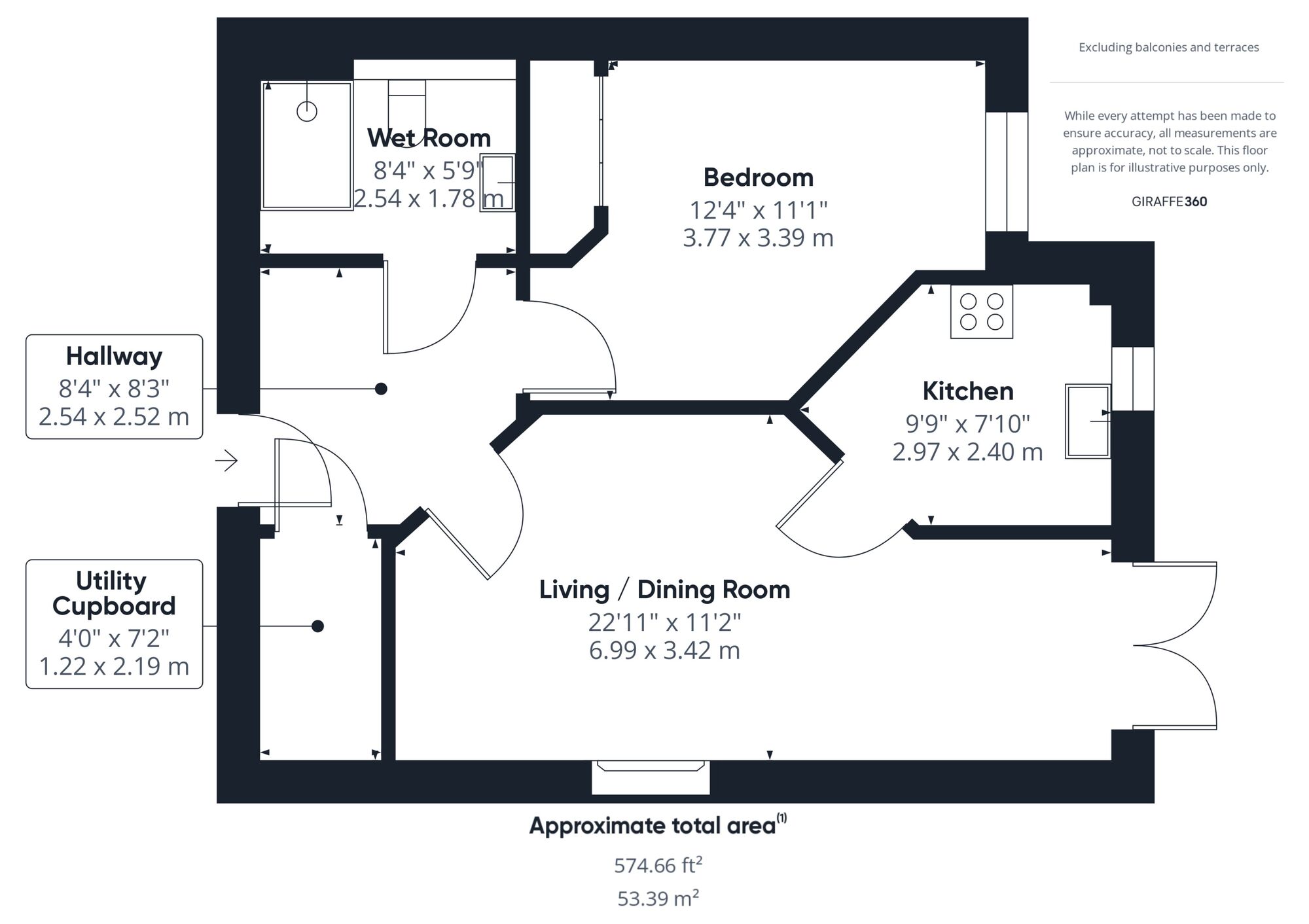 Floorplan of 1 bedroom  Flat for sale, Adlington House, Slade Road, Bristol, BS20