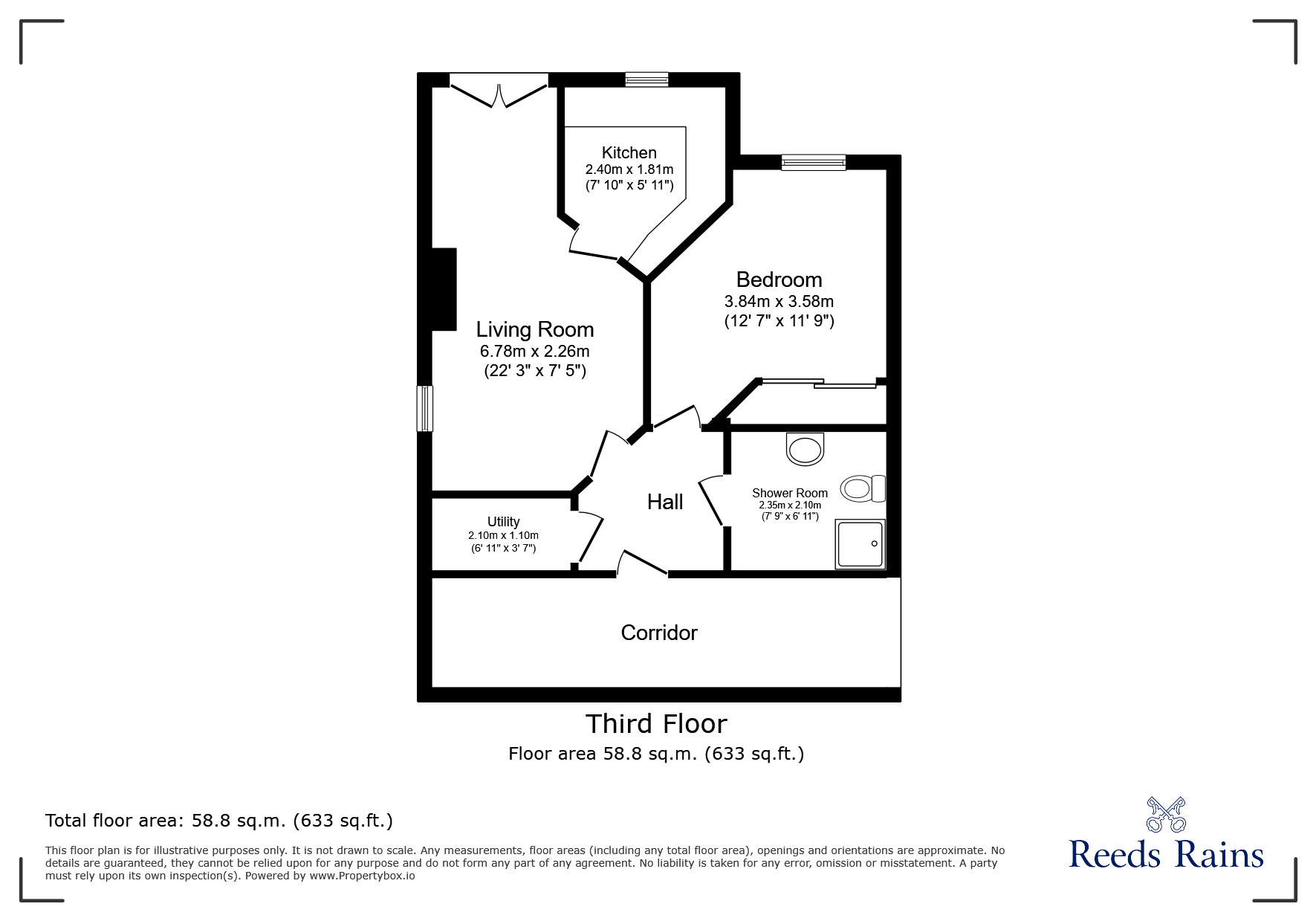 Floorplan of 1 bedroom Flat for sale, Slade Road, Portishead, Bristol, BS20