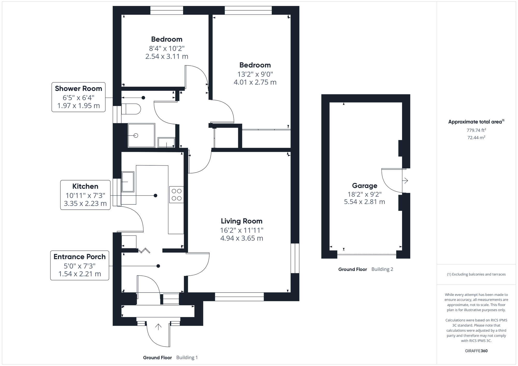 Floorplan of 2 bedroom Detached Bungalow for sale, Badger Rise, Portishead, Bristol, BS20