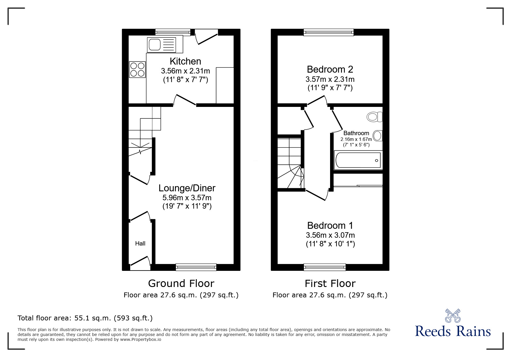 Floorplan of 2 bedroom Mid Terrace House for sale, Jacobs Meadow, Portishead, Bristol, BS20