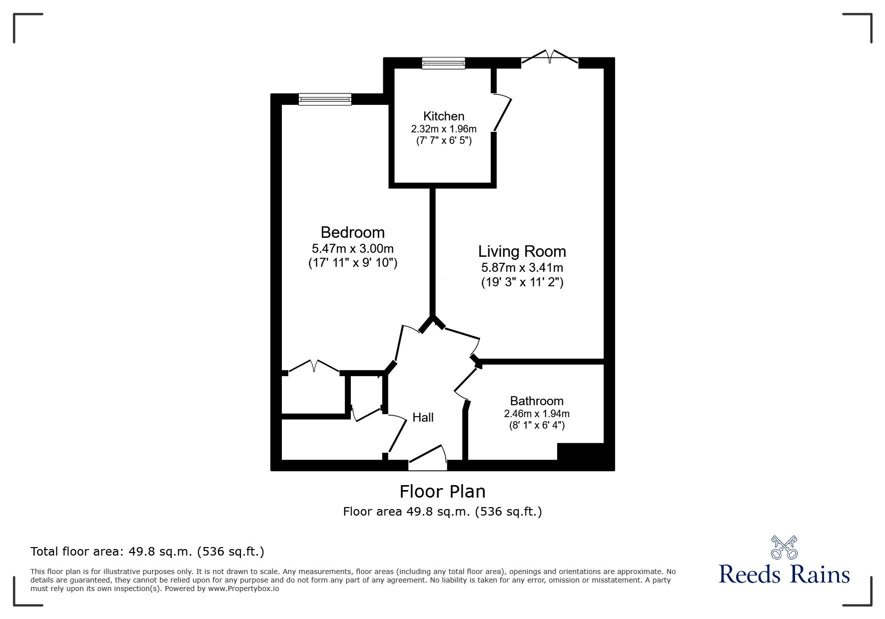 Floorplan of 1 bedroom  Flat for sale, Brampton Way, Portishead, Bristol, BS20