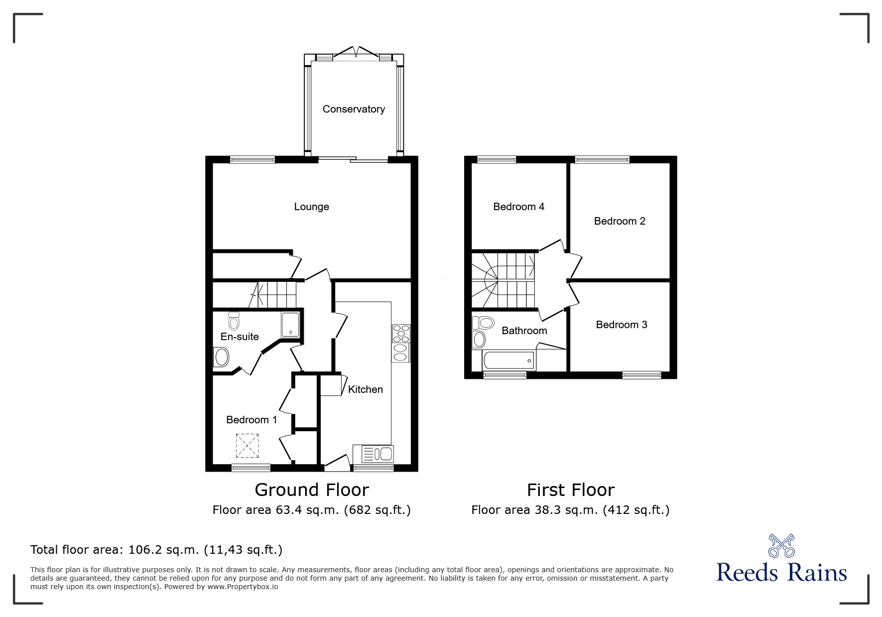 Floorplan of 4 bedroom Mid Terrace House for sale, Winchcombe Close, Nailsea, Bristol, BS48