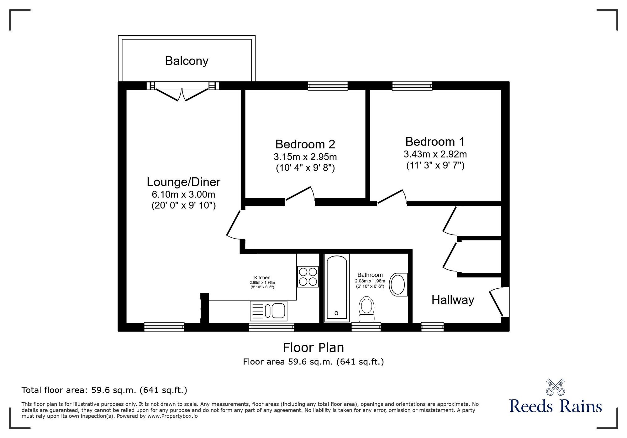 Floorplan of 2 bedroom  Flat for sale, Navigators Court, Portishead, Bristol, BS20