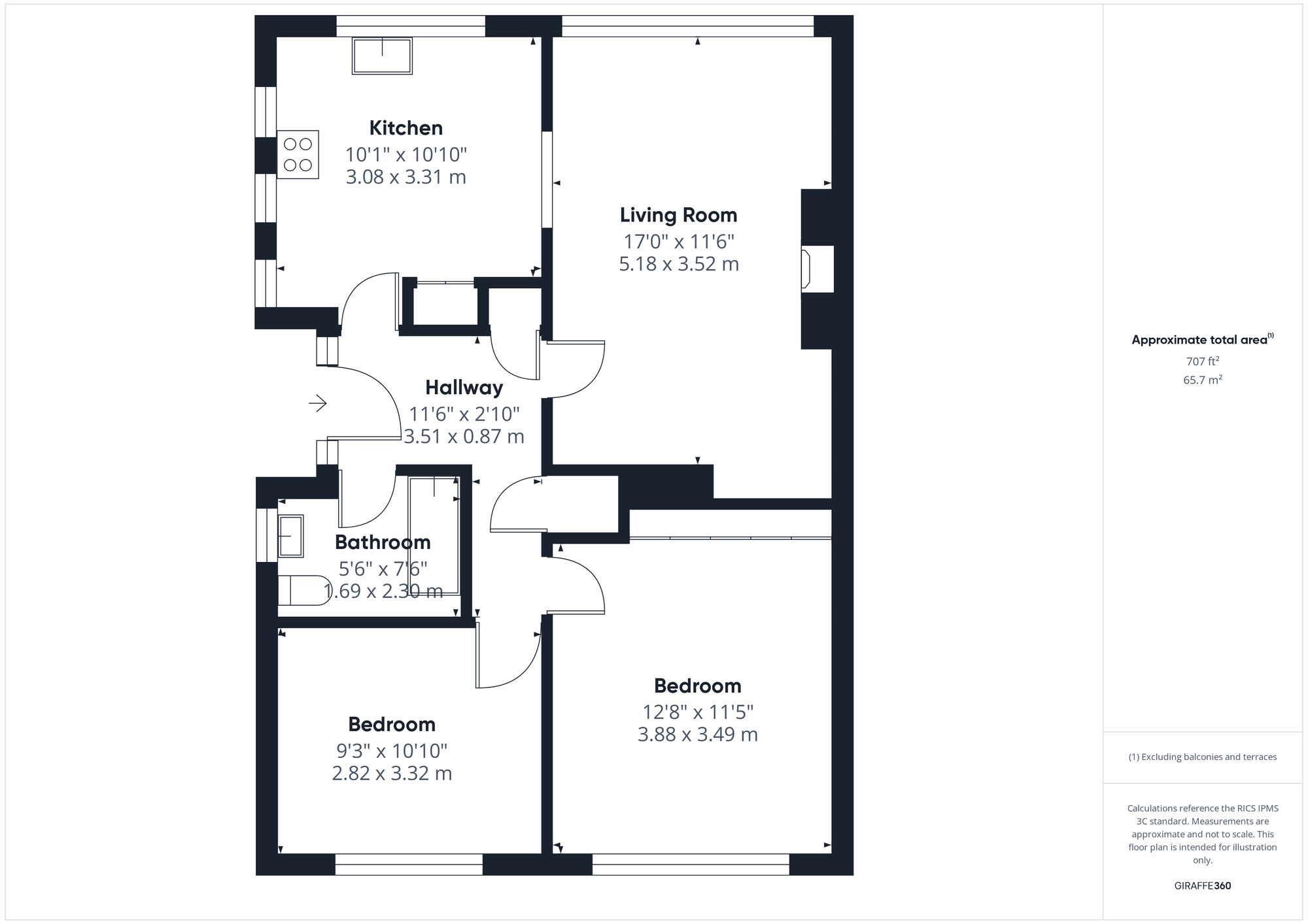 Floorplan of 2 bedroom Semi Detached Bungalow to rent, Honeylands, Portishead, Somerset, BS20