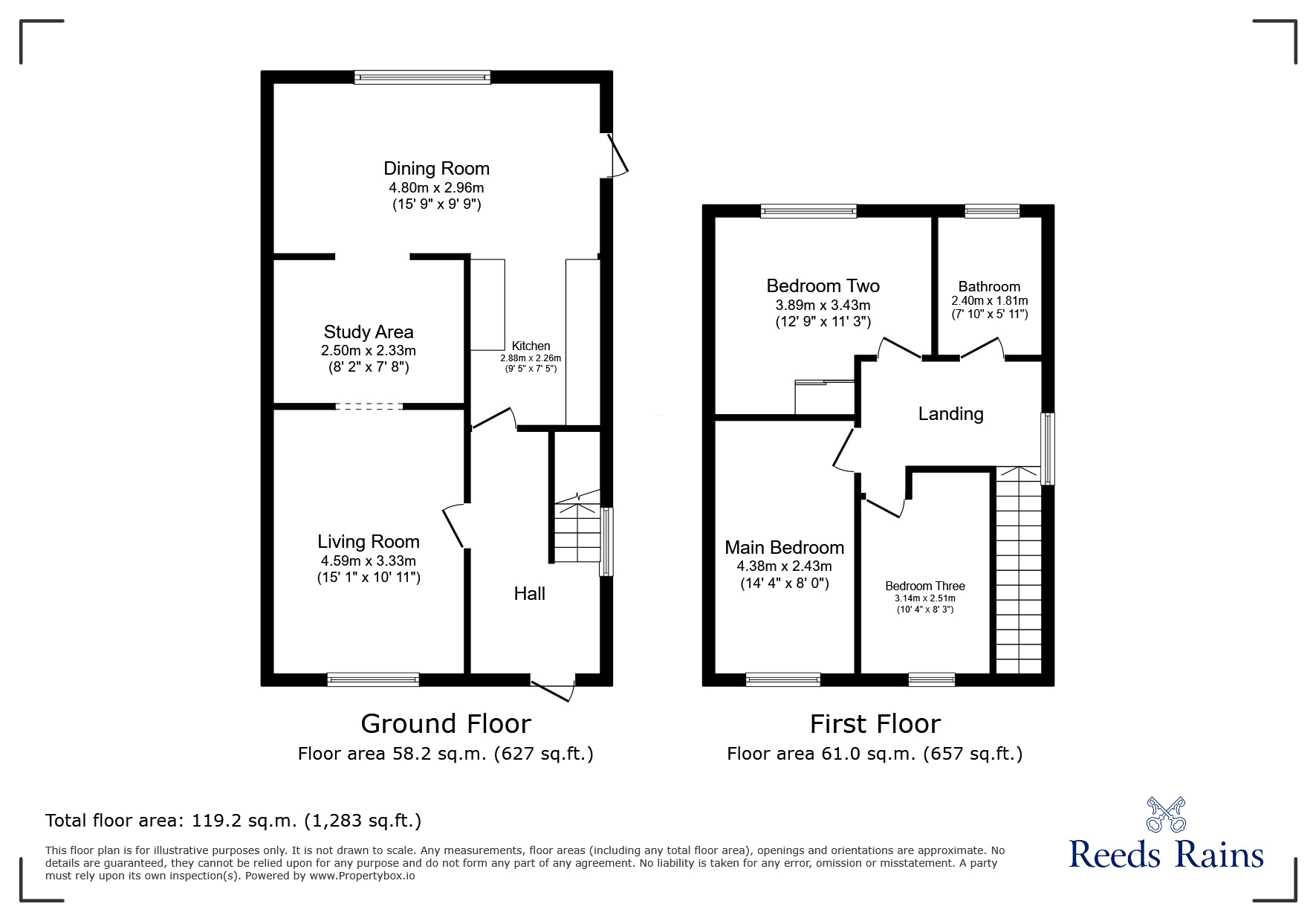 Floorplan of 3 bedroom Semi Detached House for sale, Leeside, Portishead, Bristol, BS20