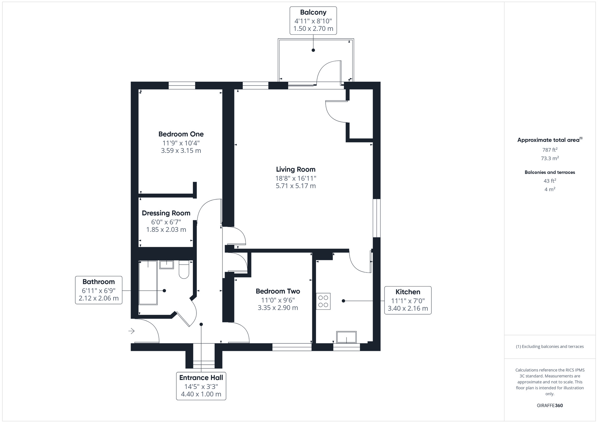 Floorplan of 2 bedroom  Flat for sale, Woodacre, Portishead, Bristol, BS20
