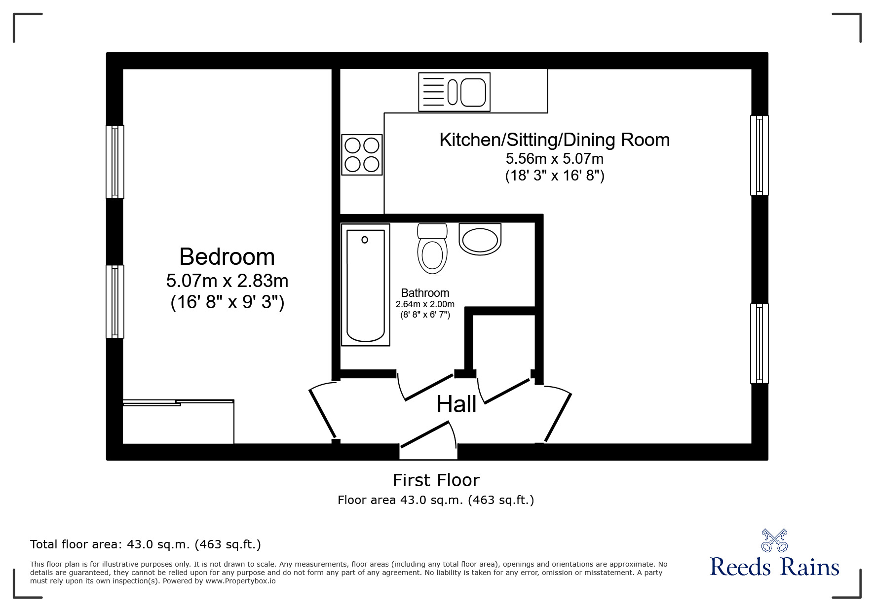 Floorplan of 1 bedroom  Flat for sale, West Hill, Portishead, North Somerset, BS20
