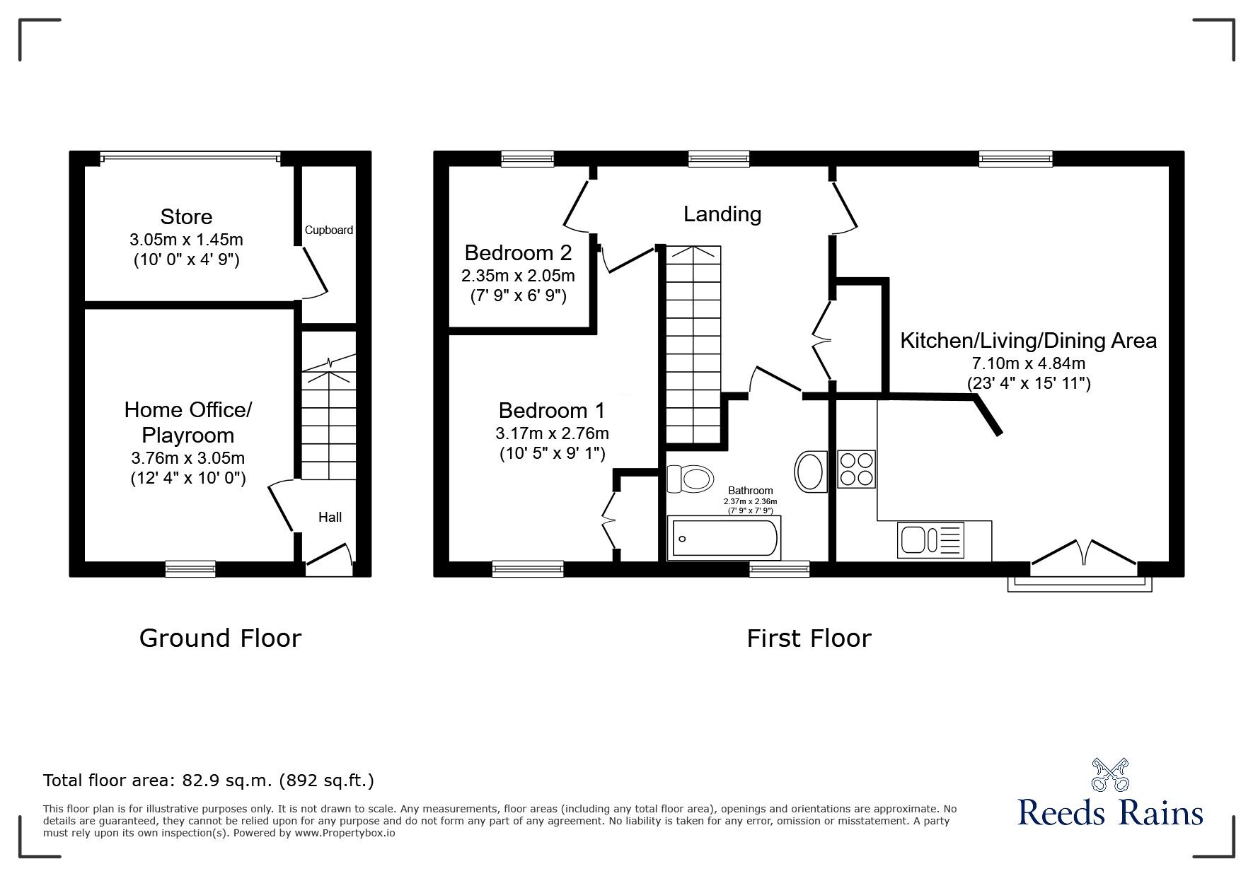 Floorplan of 2 bedroom Mid Terrace House for sale, Eastcliff, Portishead, Bristol, BS20