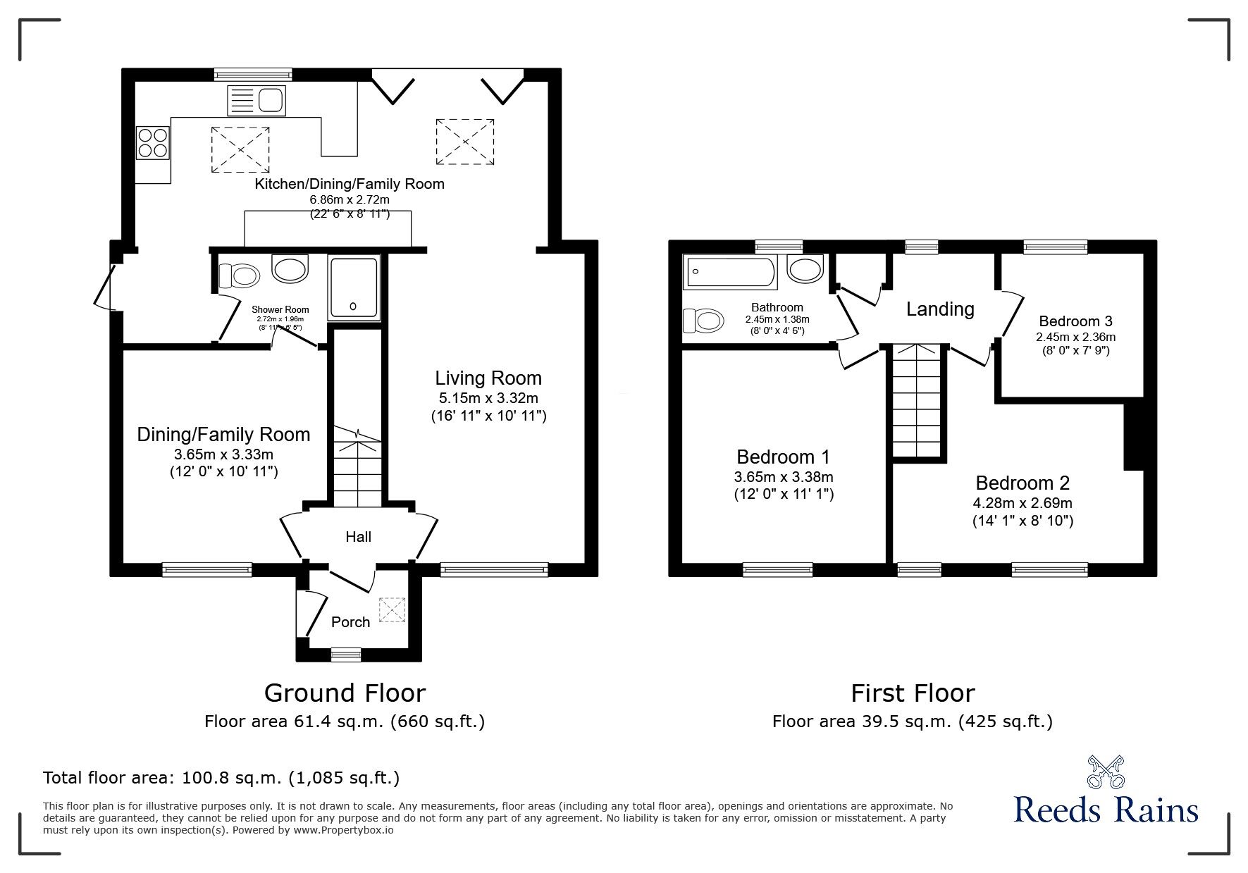 Floorplan of 3 bedroom Semi Detached House for sale, South Road, Portishead, Bristol, BS20