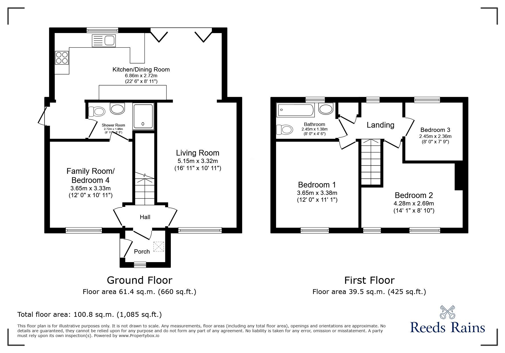 Floorplan of 4 bedroom Semi Detached House for sale, South Road, Portishead, Bristol, BS20