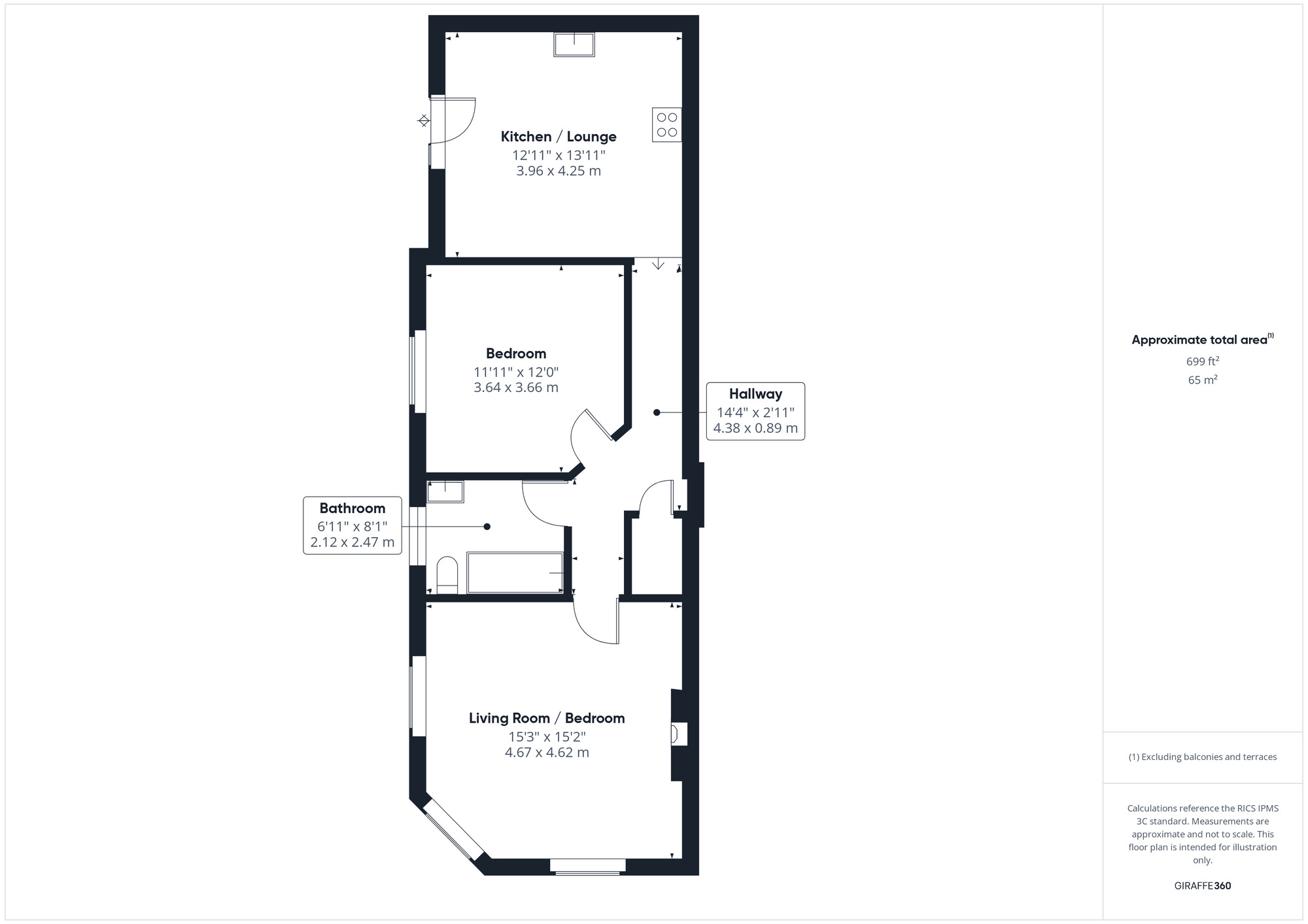 Floorplan of 1 bedroom  Flat to rent, High Street, Portishead, Bristol, BS20