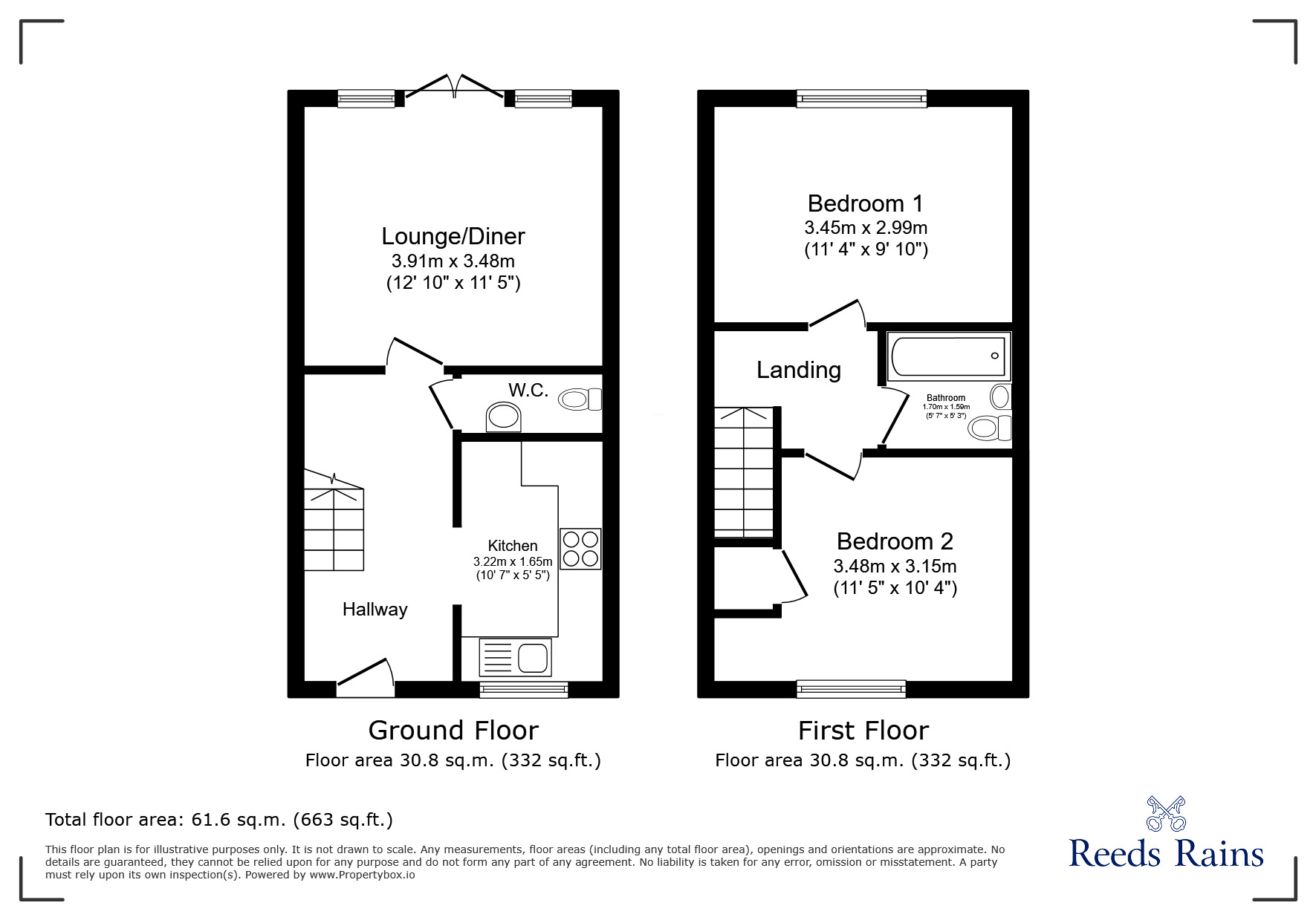 Floorplan of 2 bedroom End Terrace House for sale, Eirene Terrace, Pill, Bristol, BS20