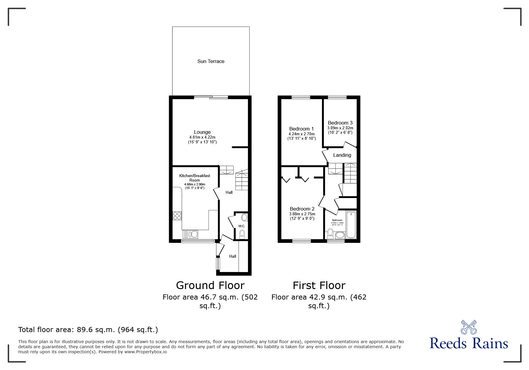 Floorplan of 3 bedroom End Terrace House for sale, Pembroke Road, Portishead, Bristol, BS20