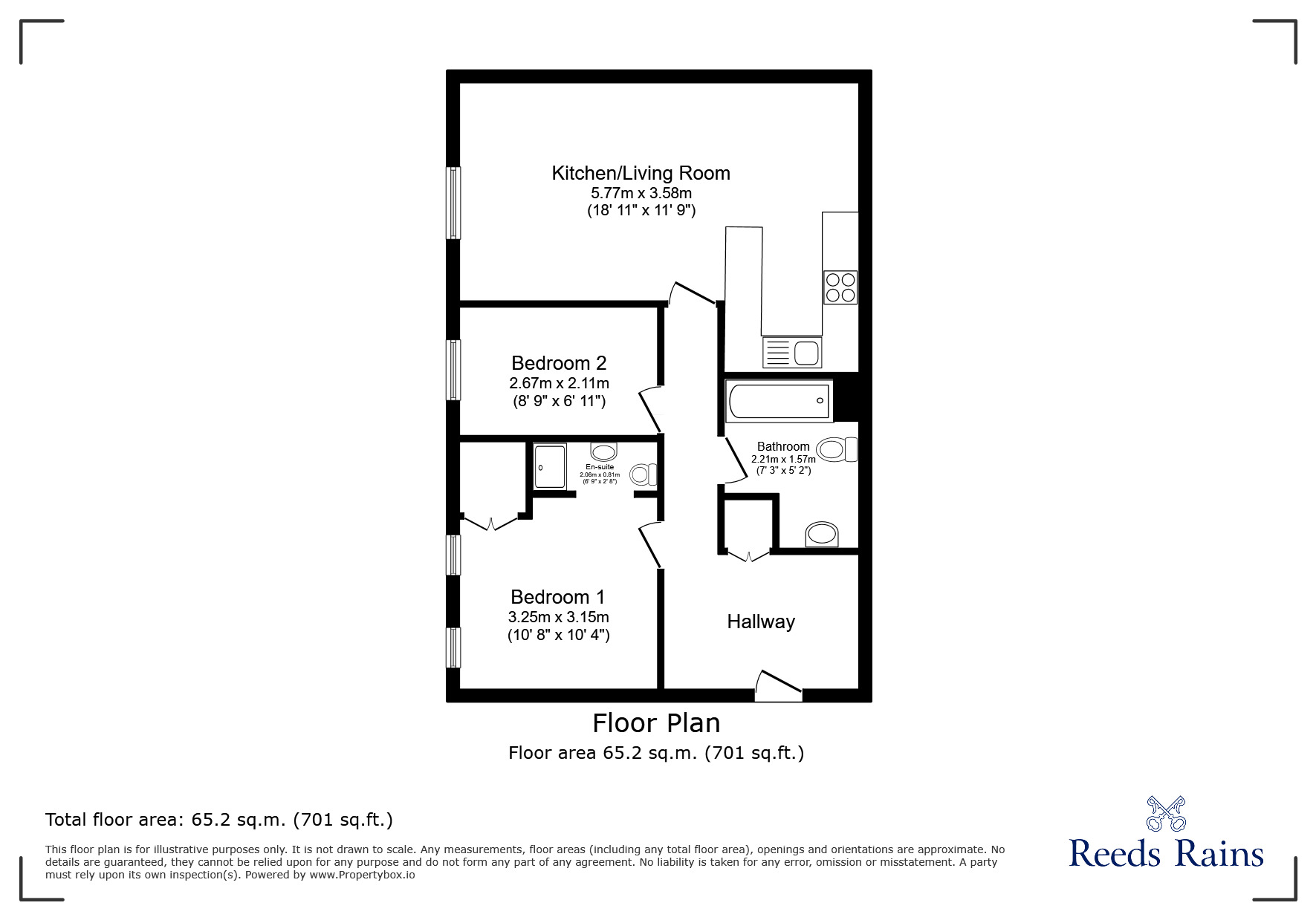 Floorplan of 2 bedroom Flat to rent, Lower Linden Road, Clevedon, North Somerset, BS21
